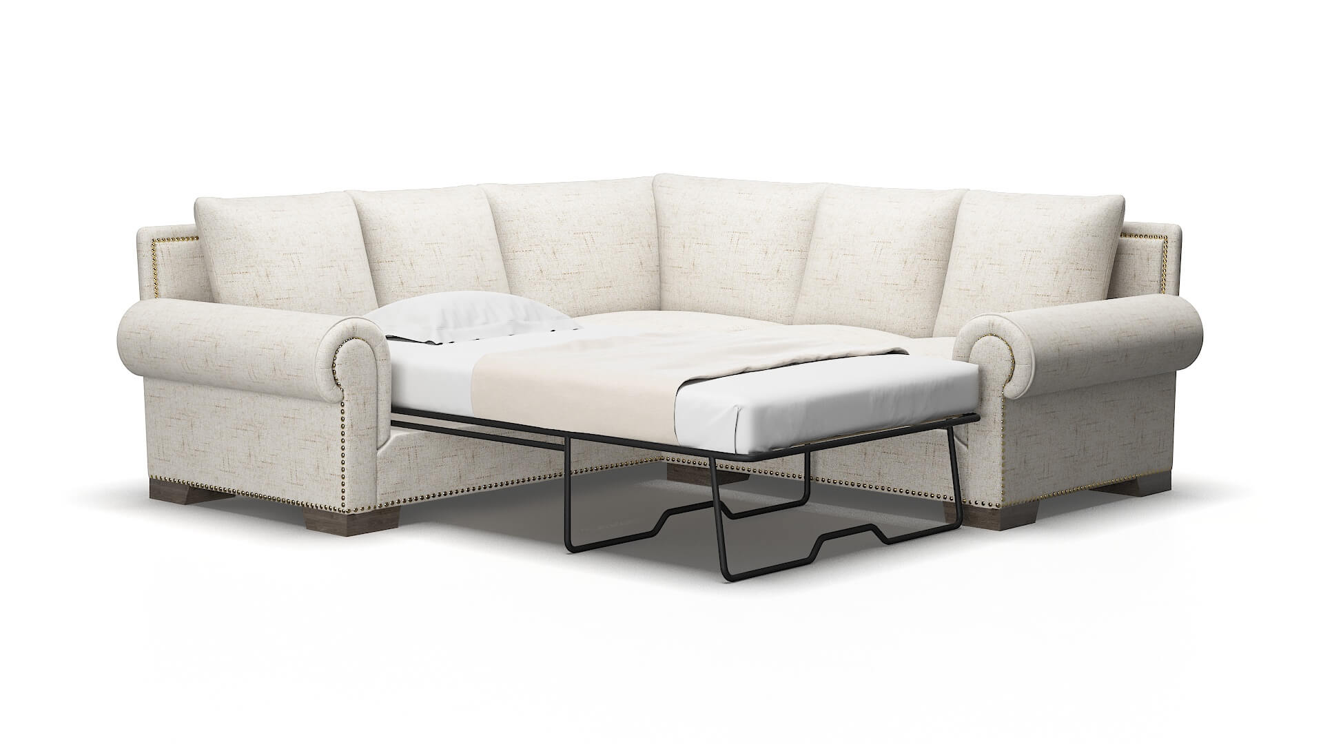 James Oceanside natural Sectional sleeper Espresso Legs  2