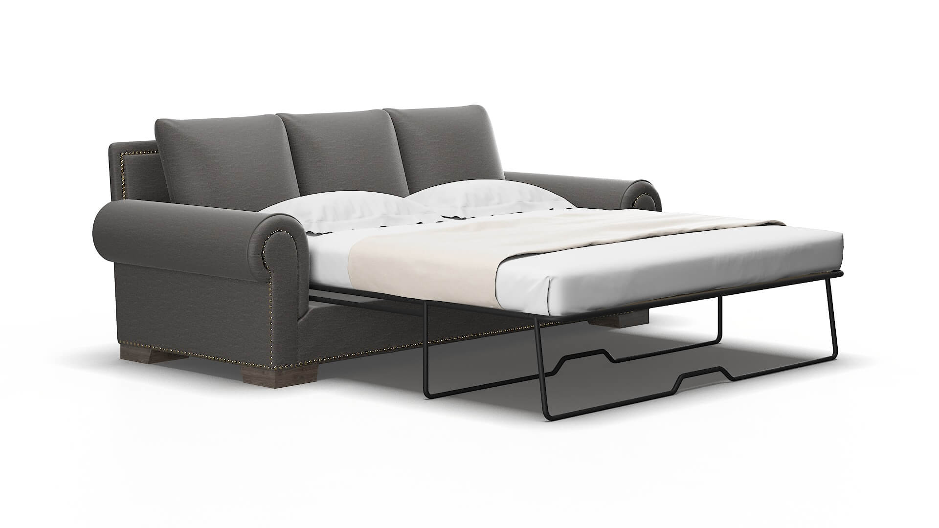 James Oscar Grey Sofa Sleeper Espresso legs 2