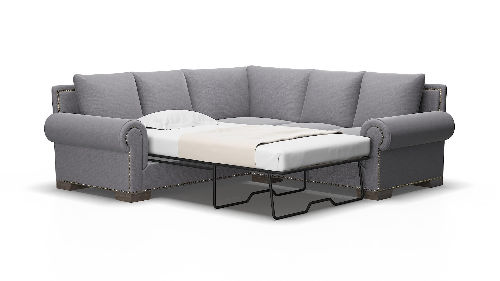 James Parker Ash Sectional Sleeper Espresso legs 2