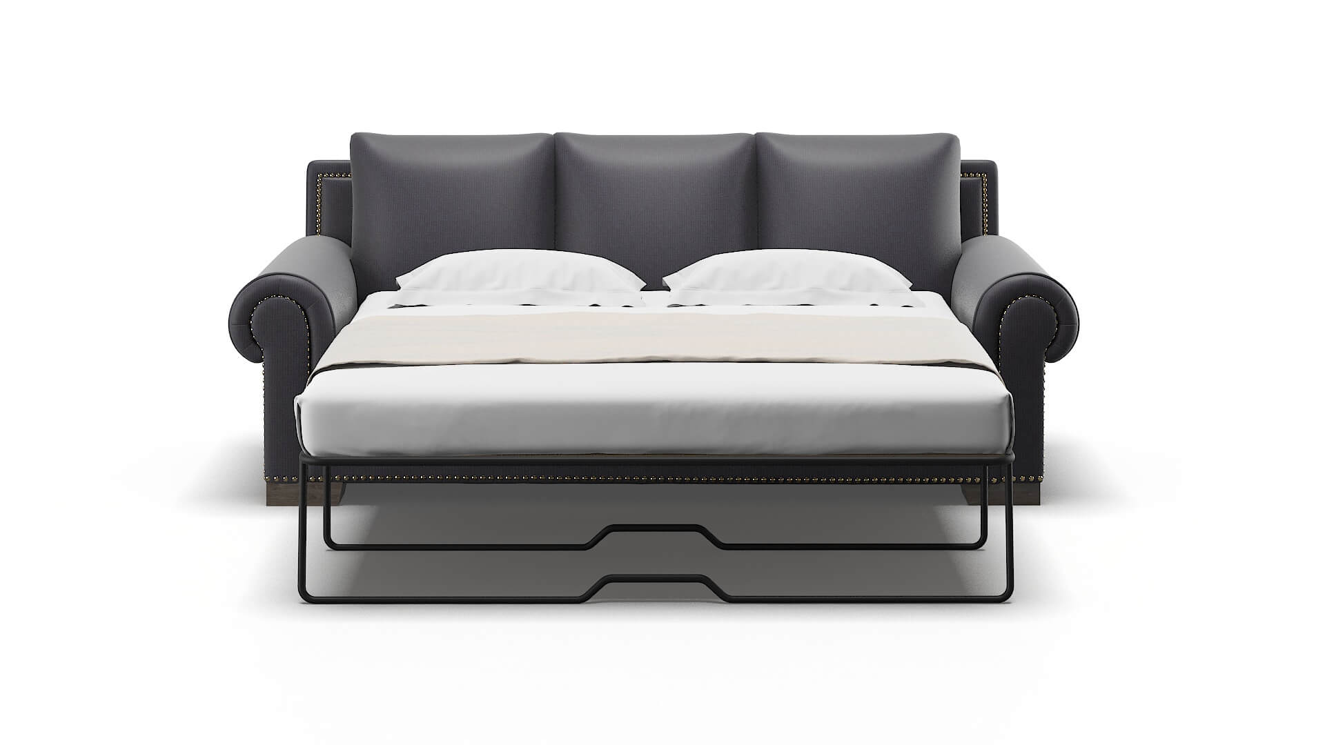 James Parker Charcoal Sofa Sleeper Espresso legs 1