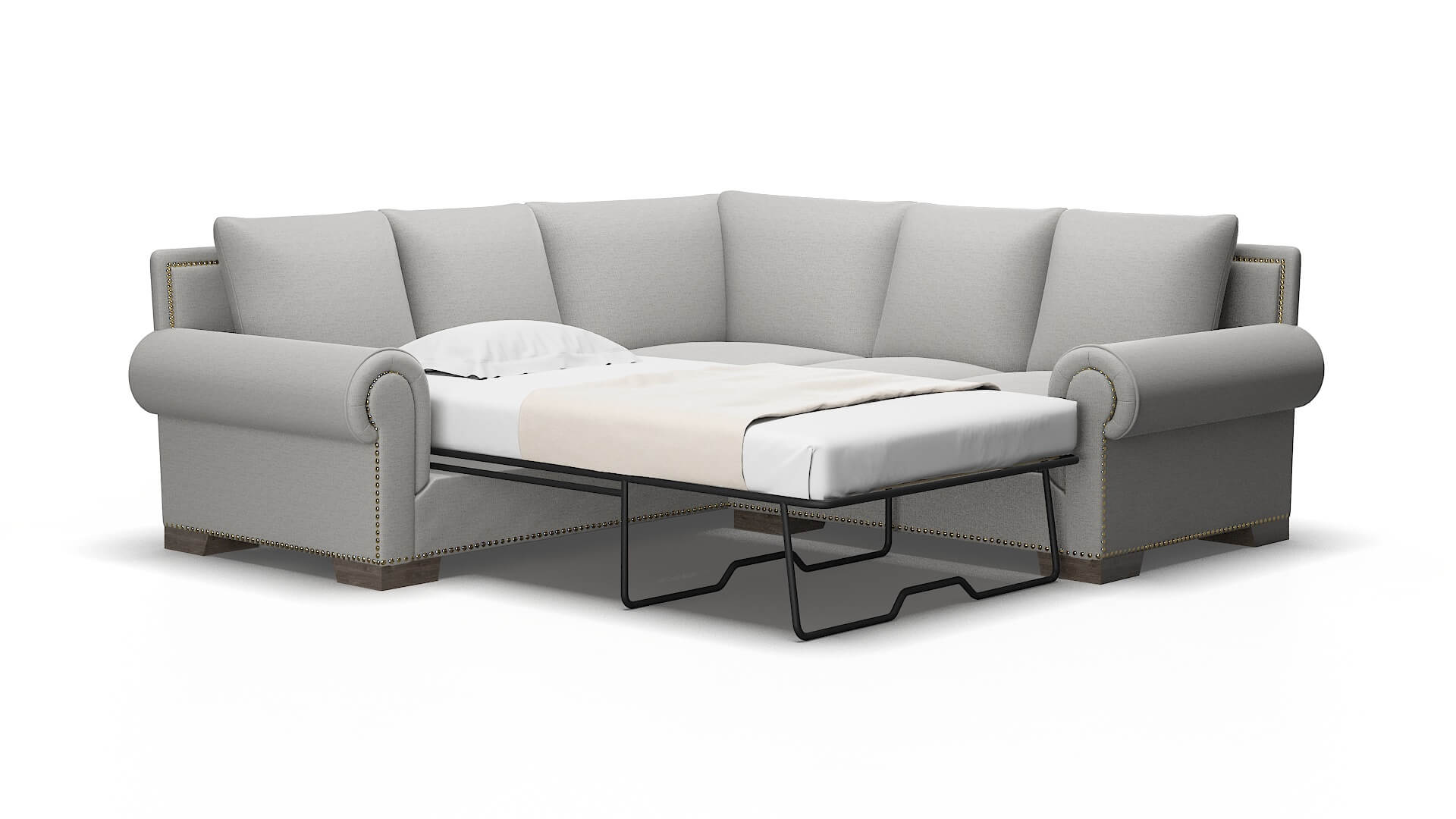 James Parker Silver Sectional Sleeper Espresso legs 2