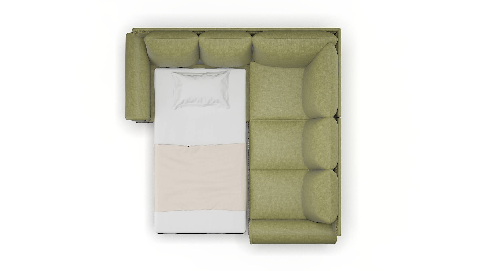 James Portland Basil Sectional Sleeper Espresso legs 3