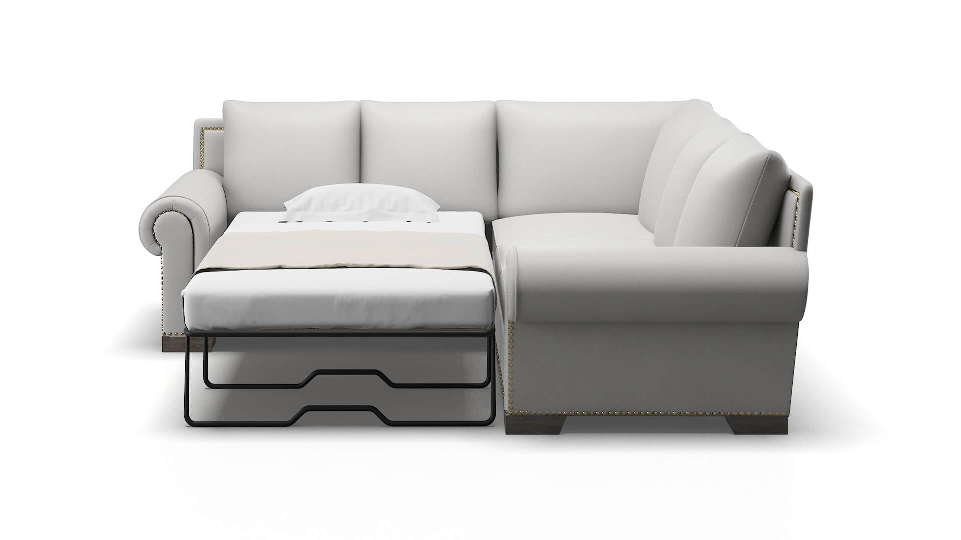 James Prisma Steam Sectional Sleeper Espresso legs 1