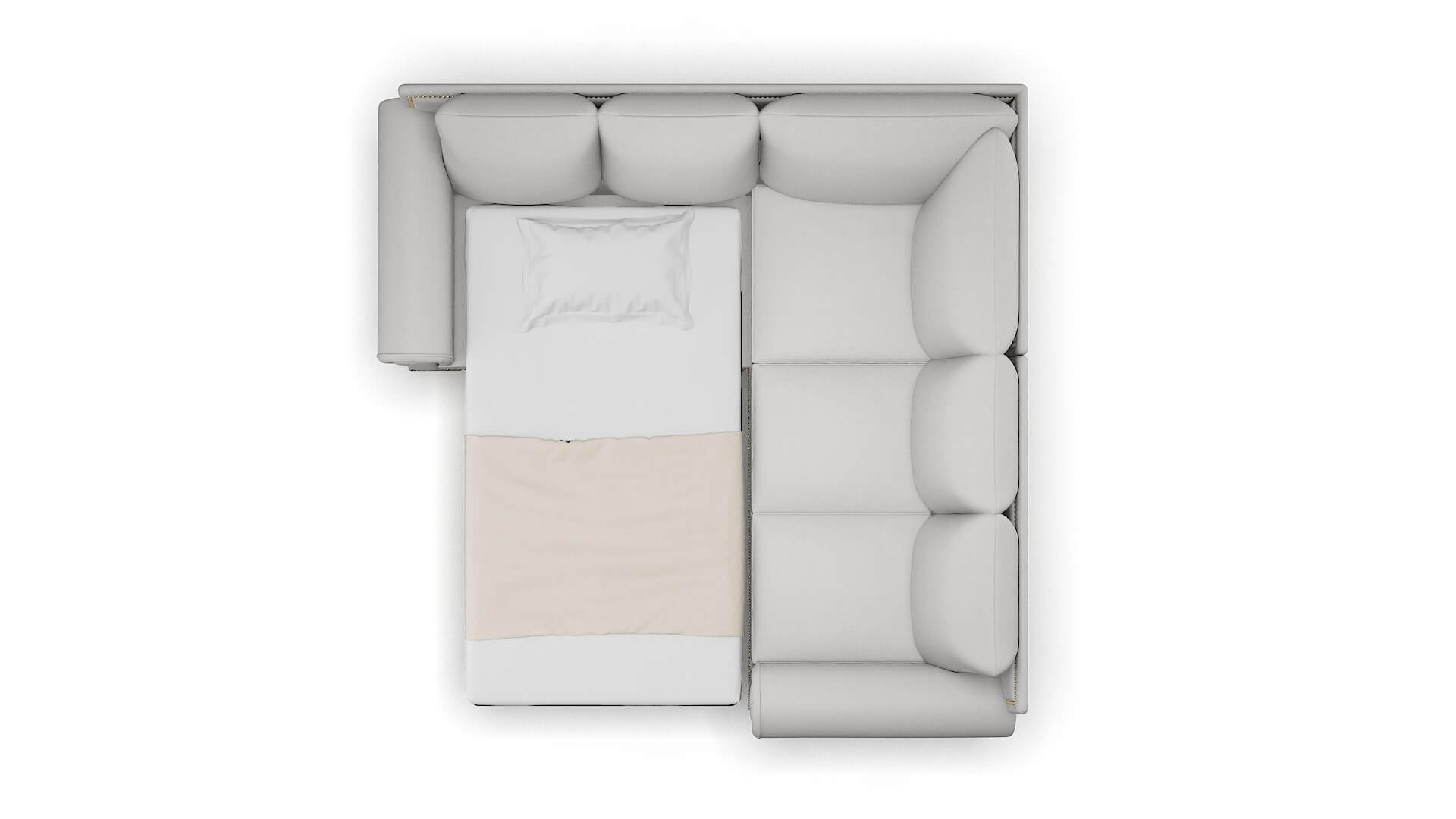 James Prisma Steam Sectional Sleeper Espresso legs 3