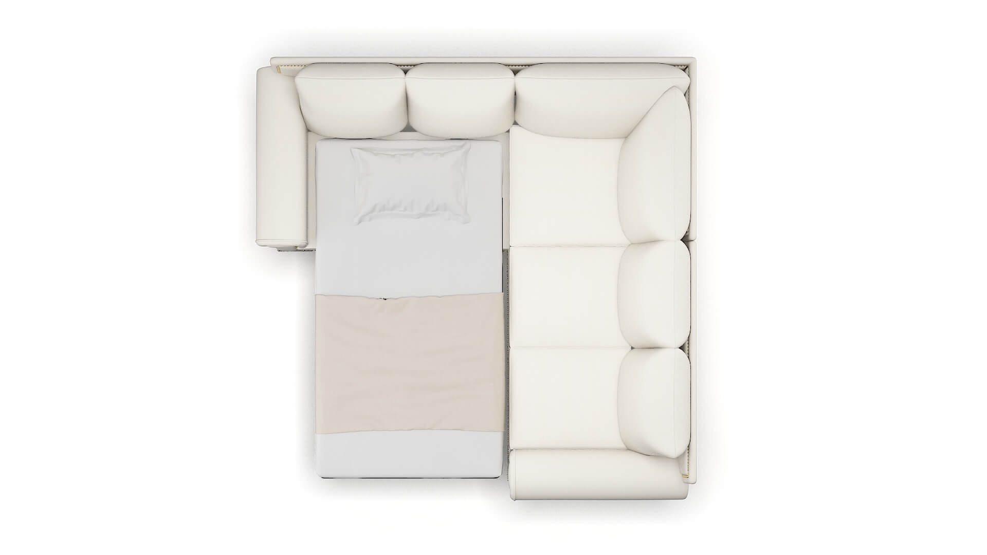 James R_prize Cream Sectional Sleeper Espresso legs 3