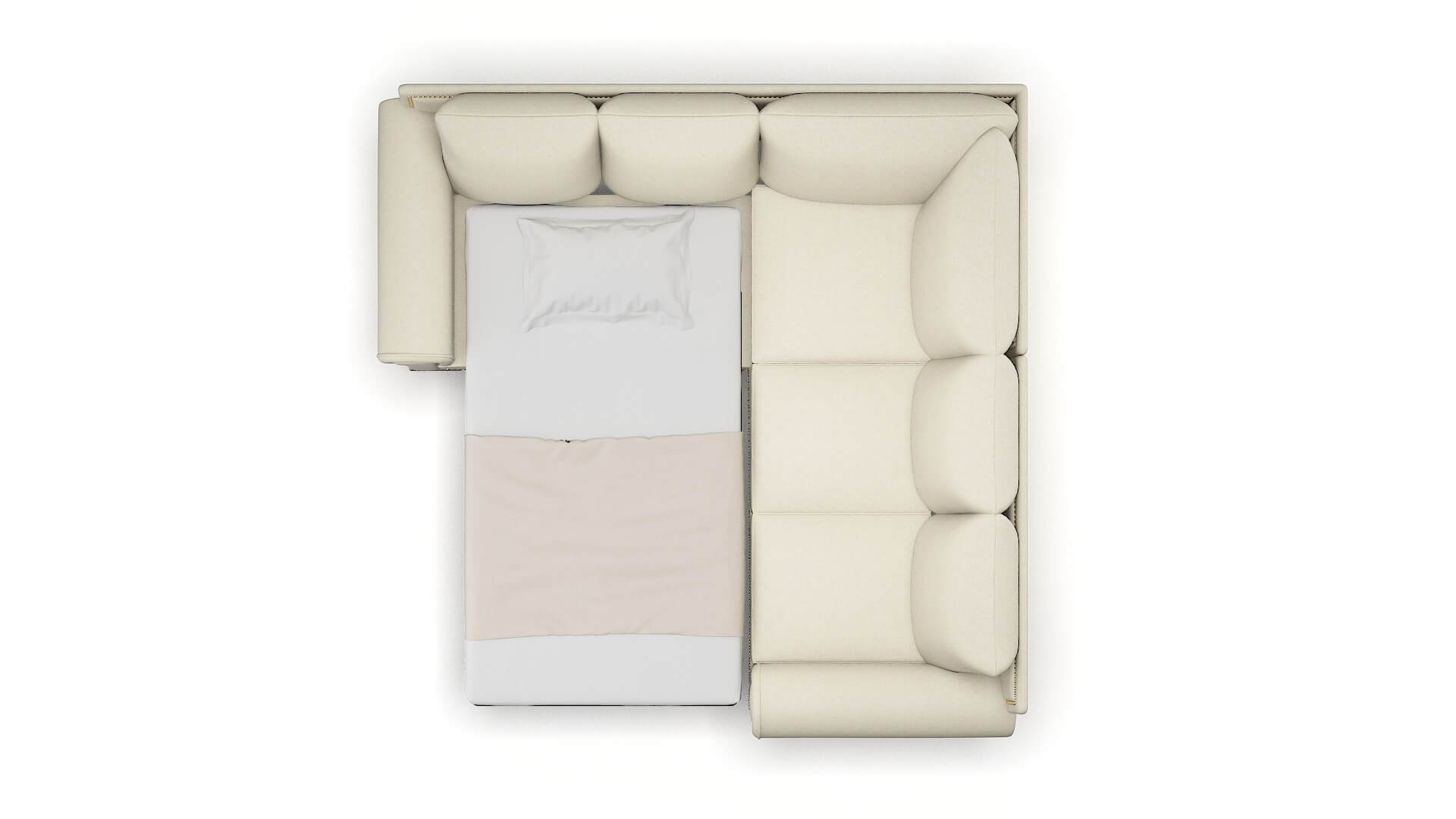 James Redondo Oyster Sectional Sleeper Espresso legs 3