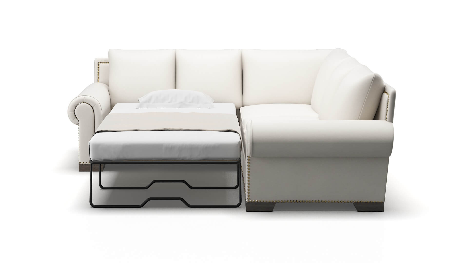 James Redondo Pearl Sectional Sleeper Espresso legs 1
