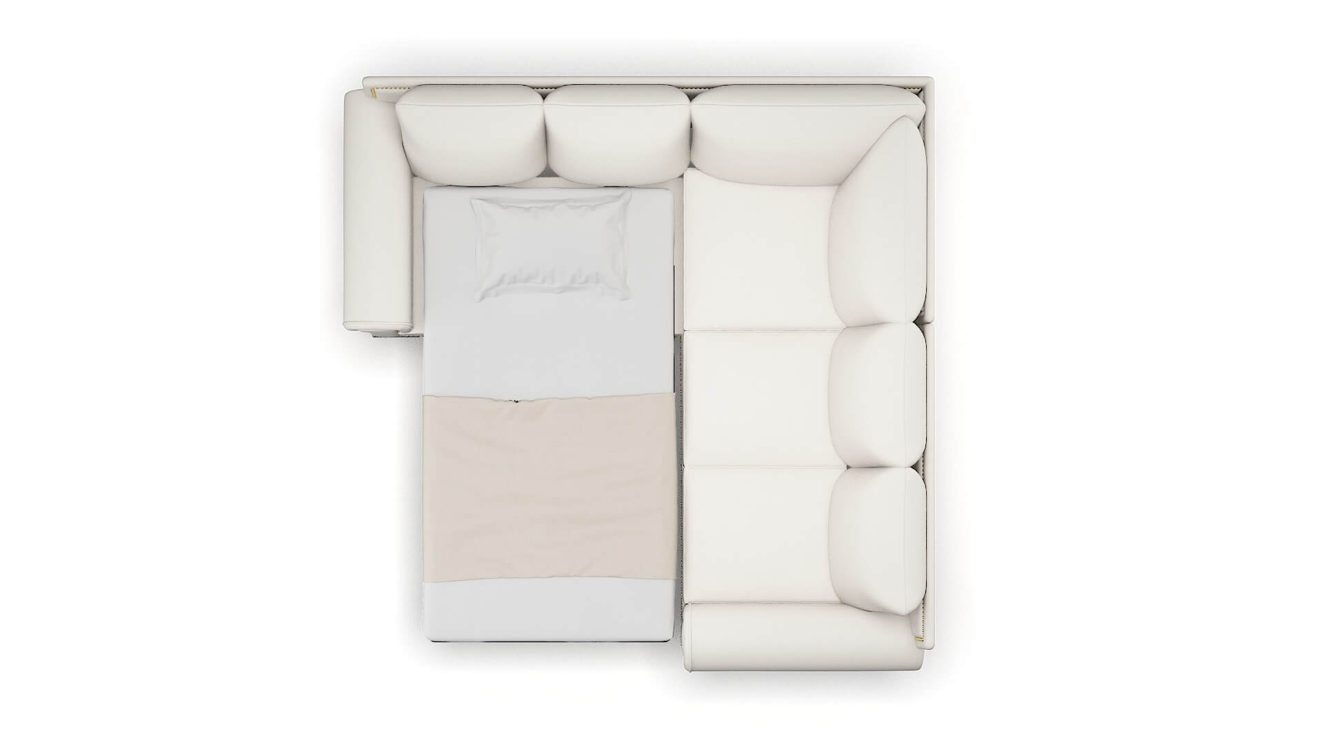 James Redondo Pearl Sectional Sleeper Espresso legs 3