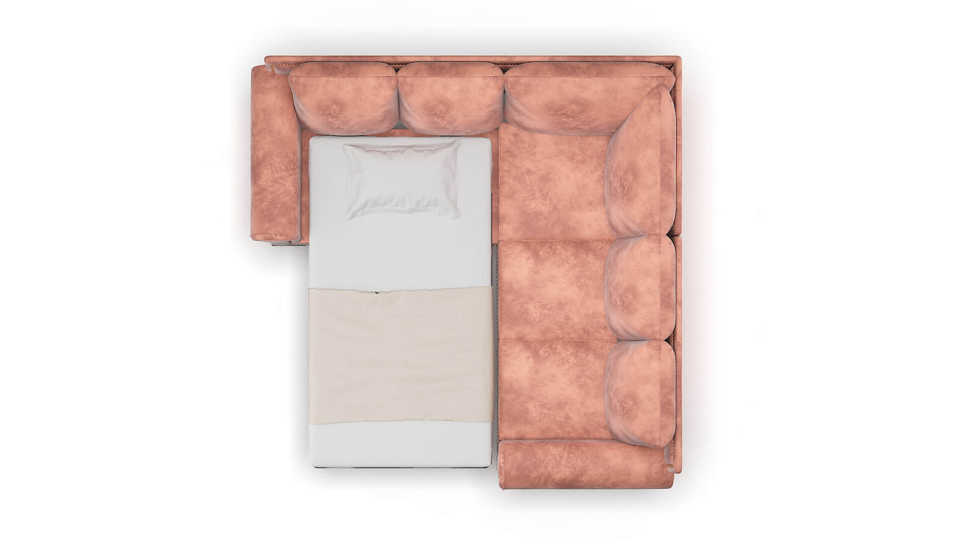 James Royale Blush Sectional Sleeper Espresso legs 3