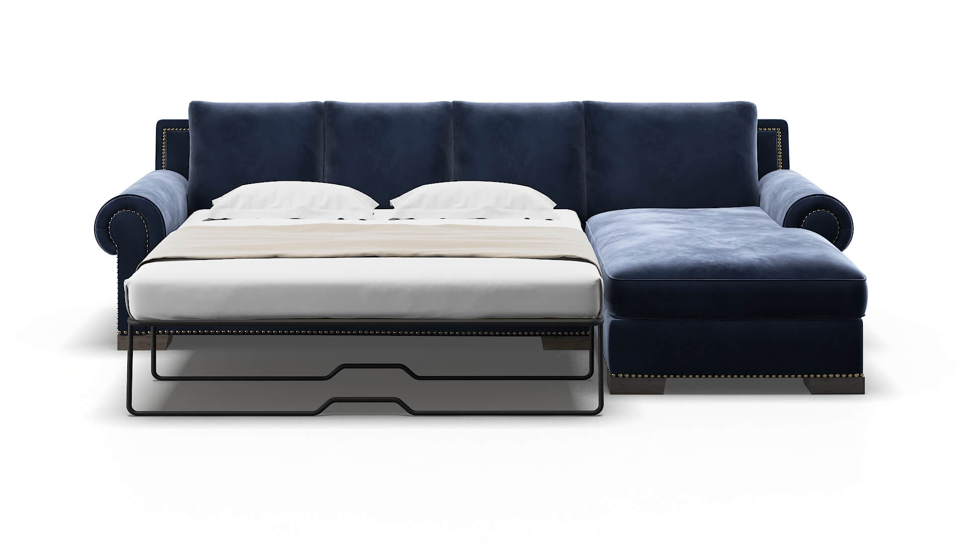 James Royale Cobalt Panel Sleeper Espresso legs 1