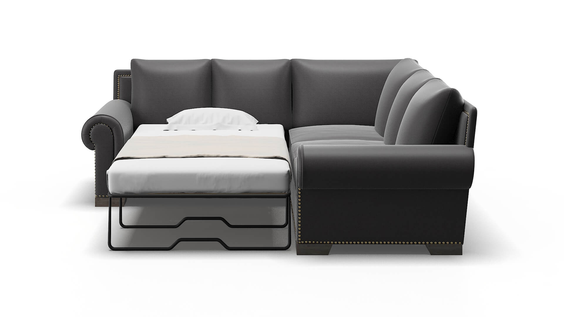 James Royale Eclipse Sectional Sleeper Espresso legs 1