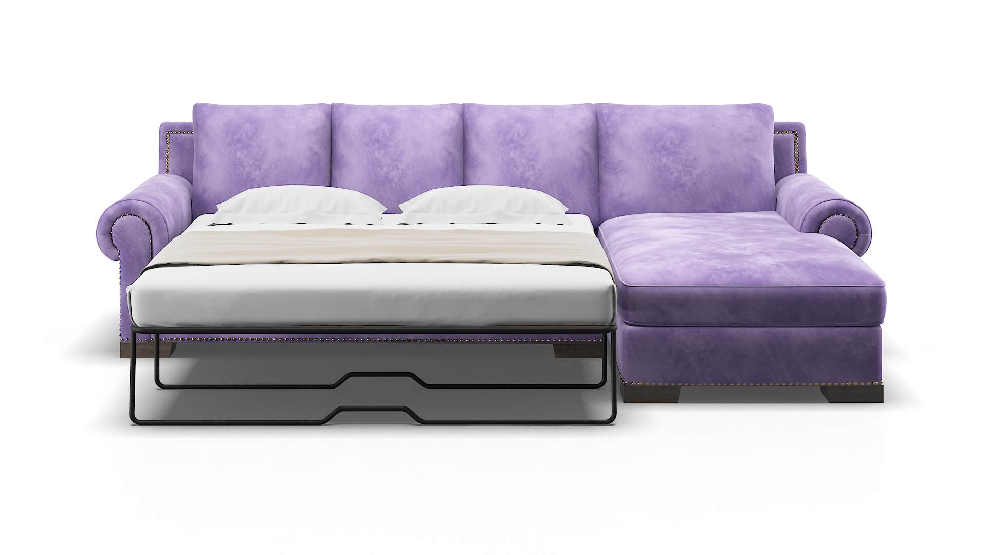 James Royale Lavender Panel Sleeper Espresso legs 1