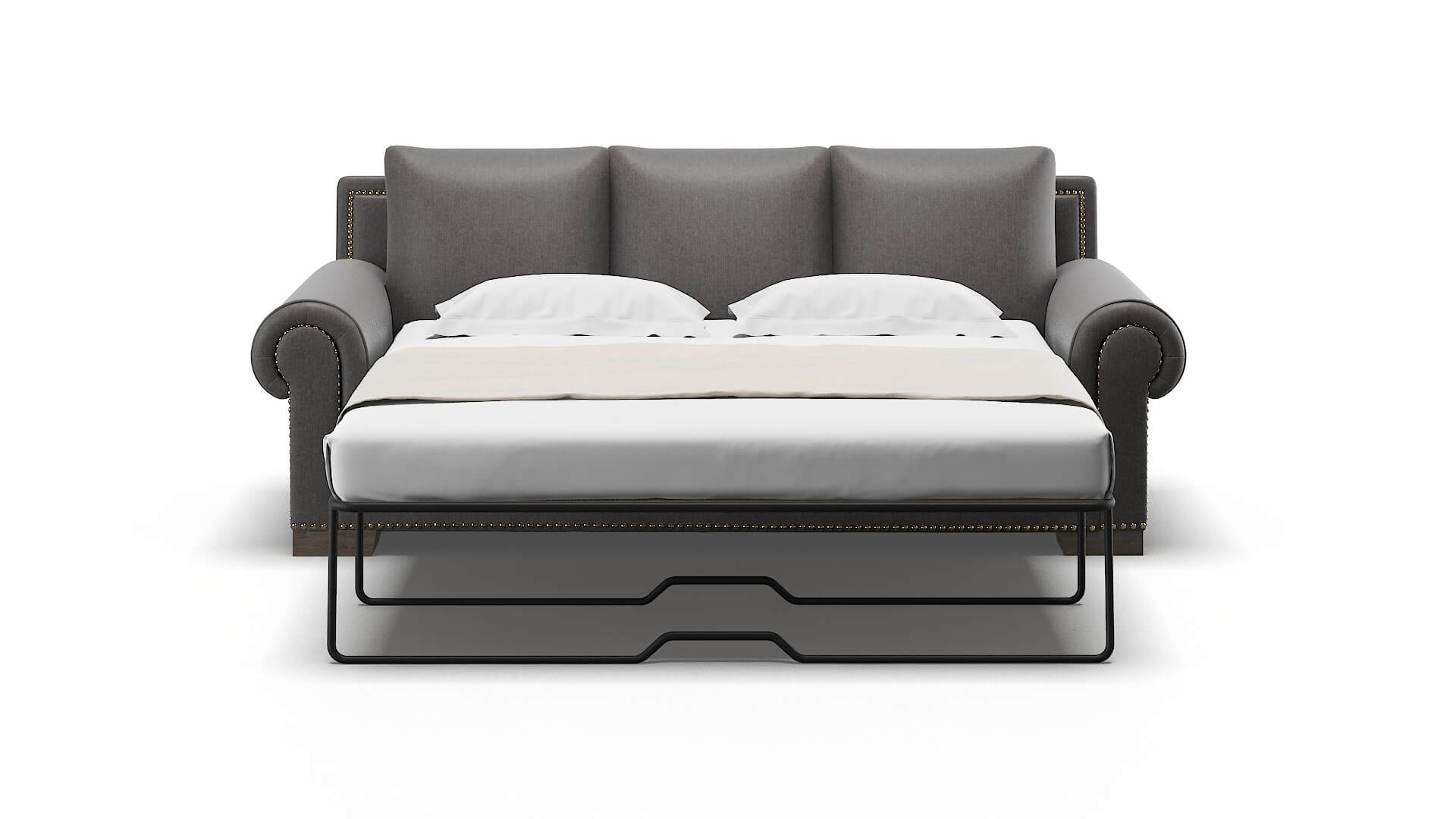 James Sasha Grey Sofa Sleeper Espresso legs 1