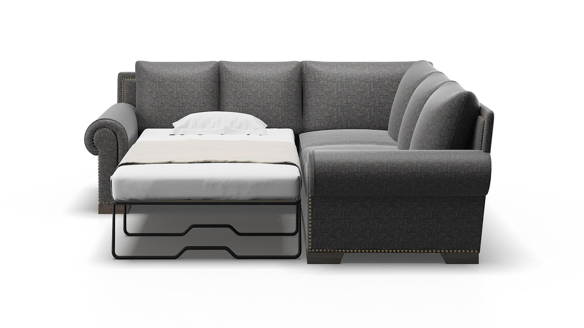 James Sosoftness 51 Sectional Sleeper Espresso legs 1