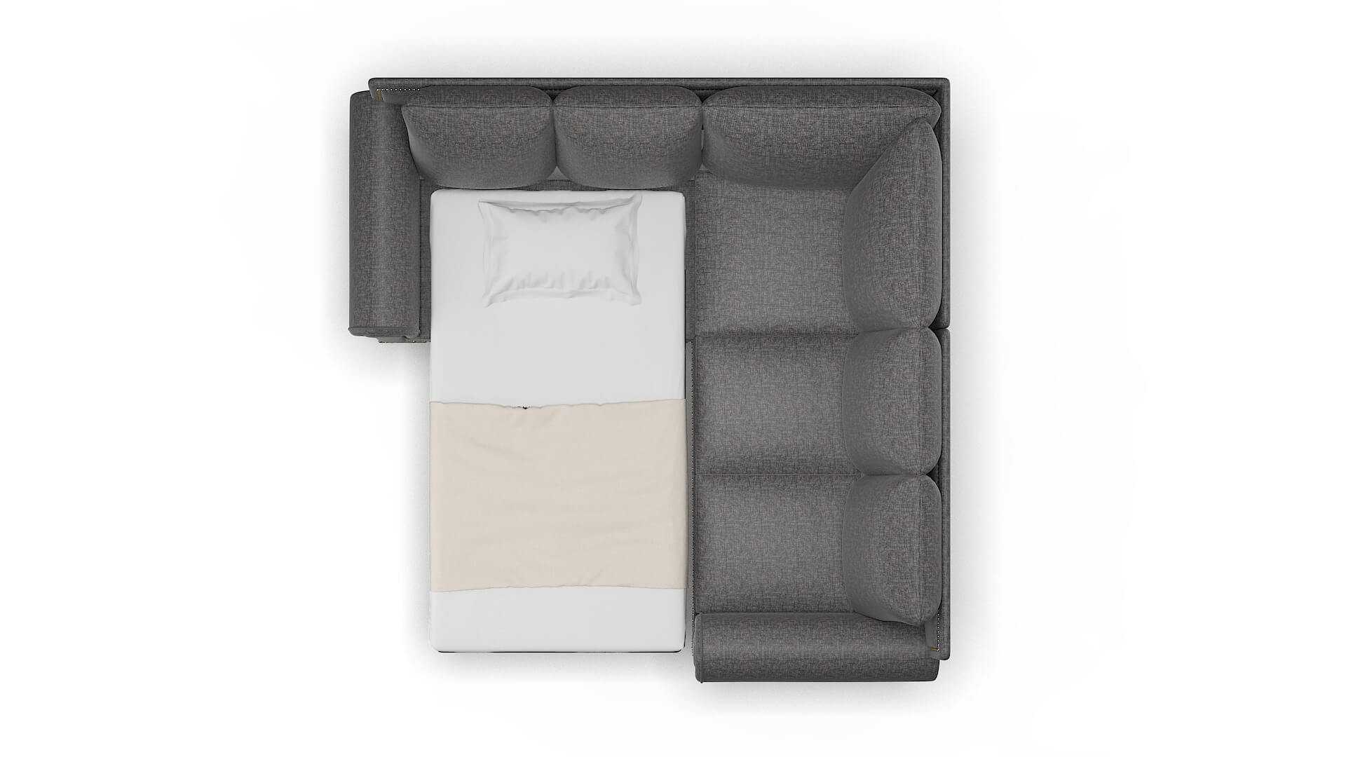 James Sosoftness 51 Sectional Sleeper Espresso legs 3