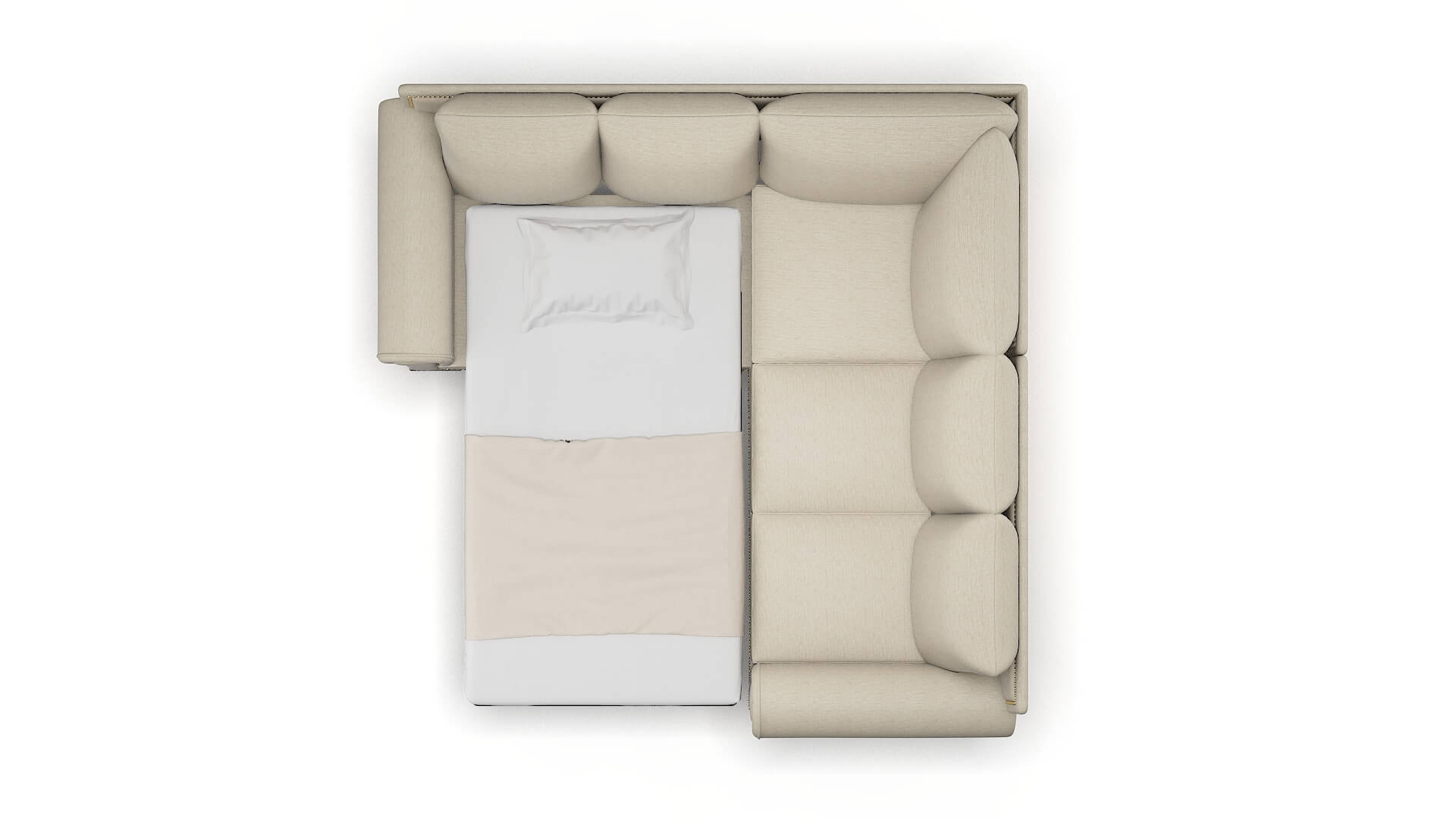 James Sosoftness 72 Sectional Sleeper Espresso legs 3