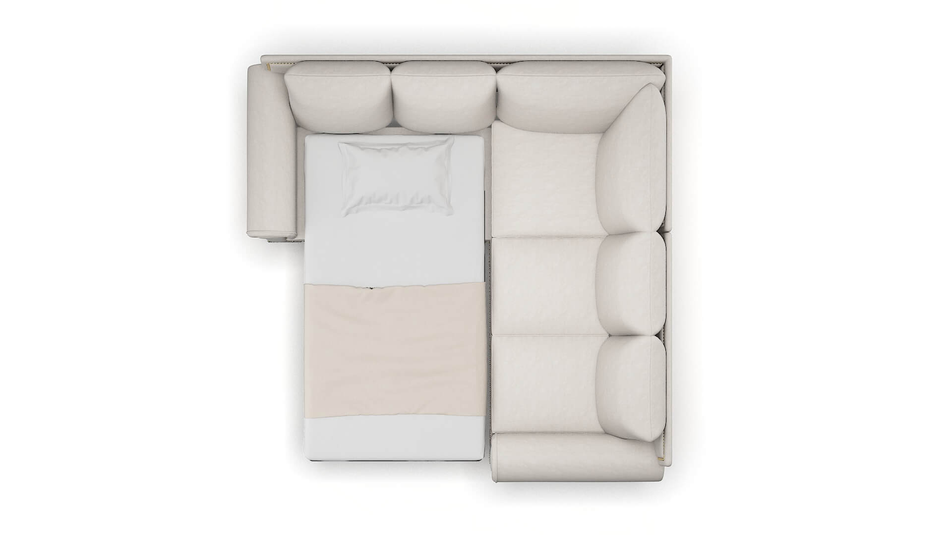 James Suave Dove Sectional Sleeper Espresso legs 3