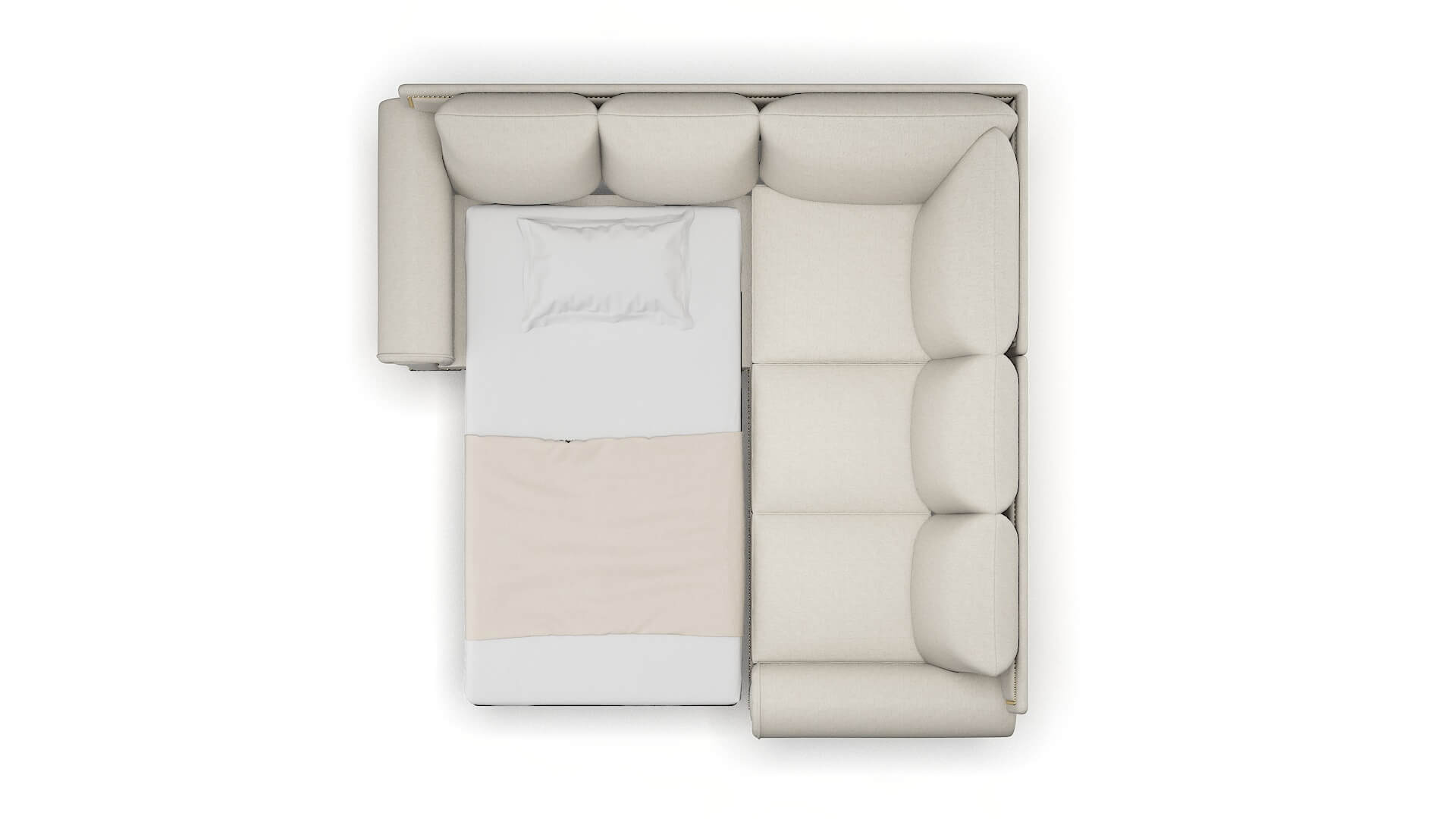 James Terrain Natural Sectional Sleeper Espresso legs 3