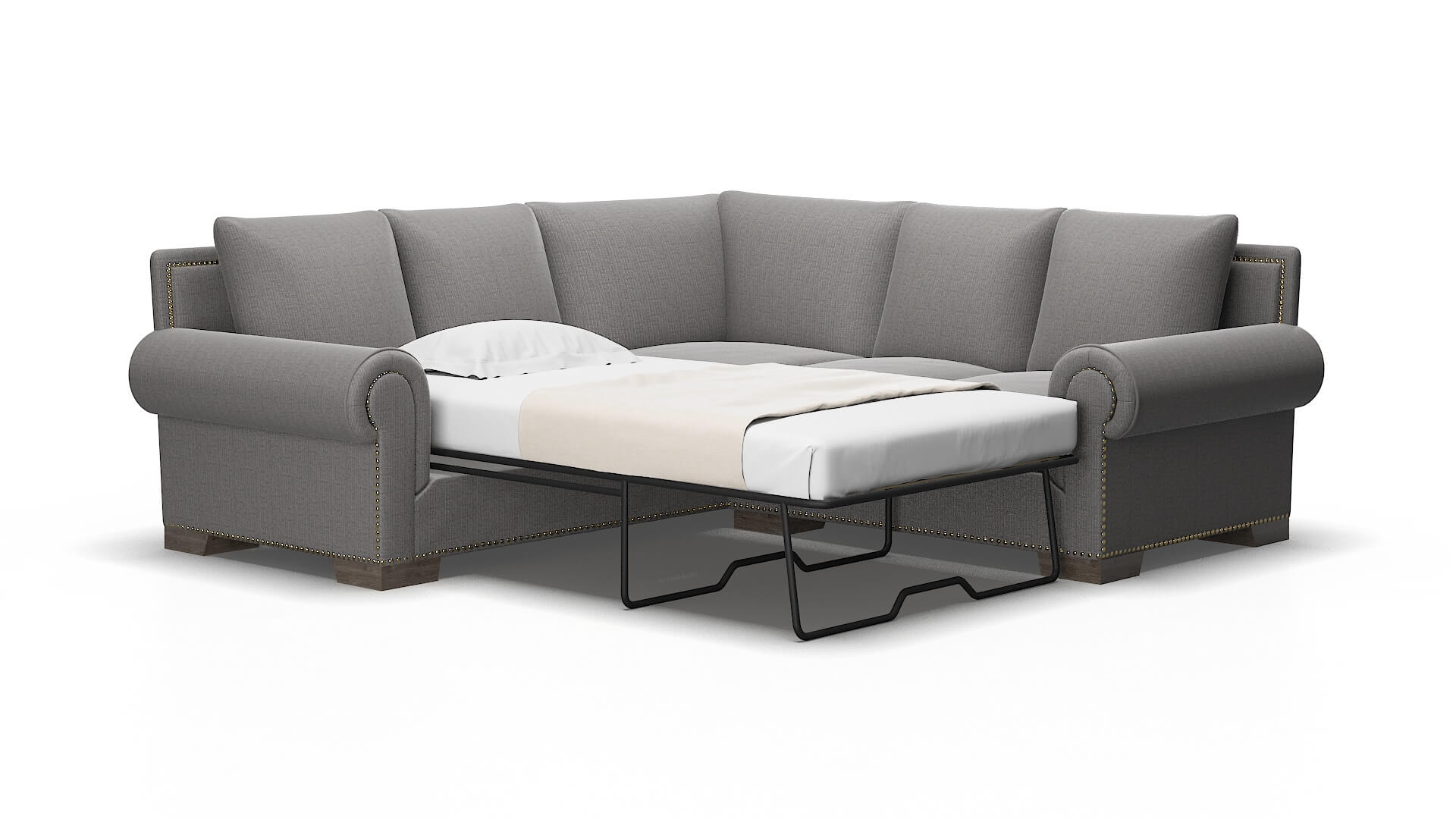 James Terrain oatmeal Sectional sleeper Espresso Legs  2