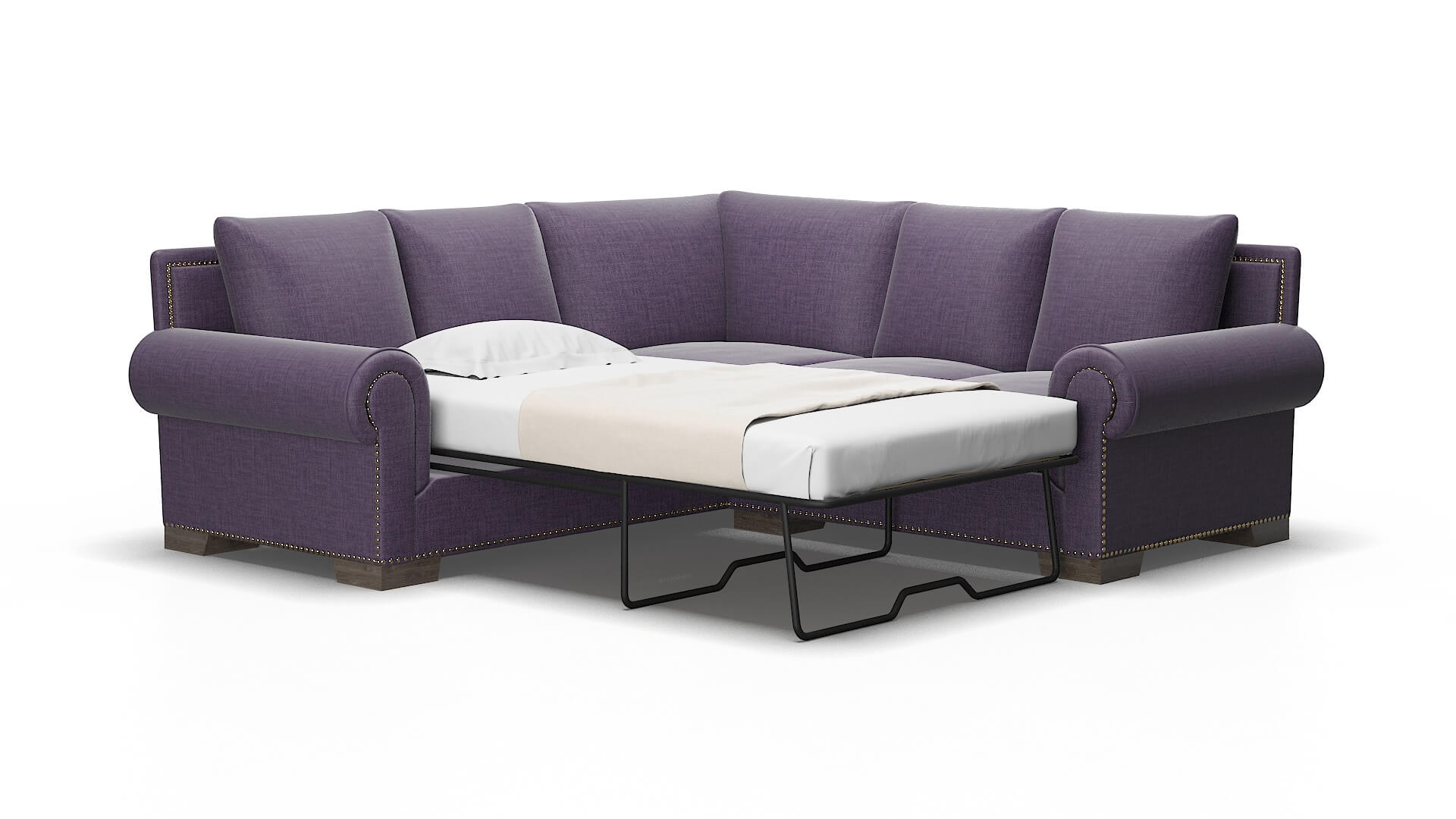 James Tess blackberry Sectional sleeper Espresso Legs  2