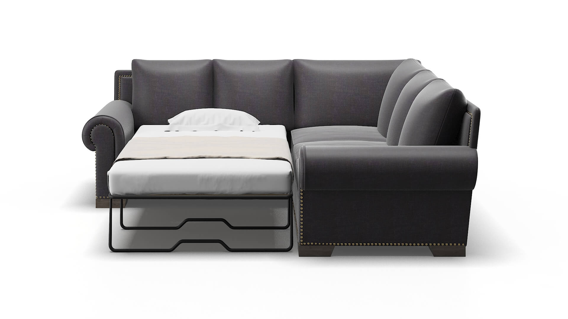 James Venus Onyx Sectional Sleeper Espresso legs 1