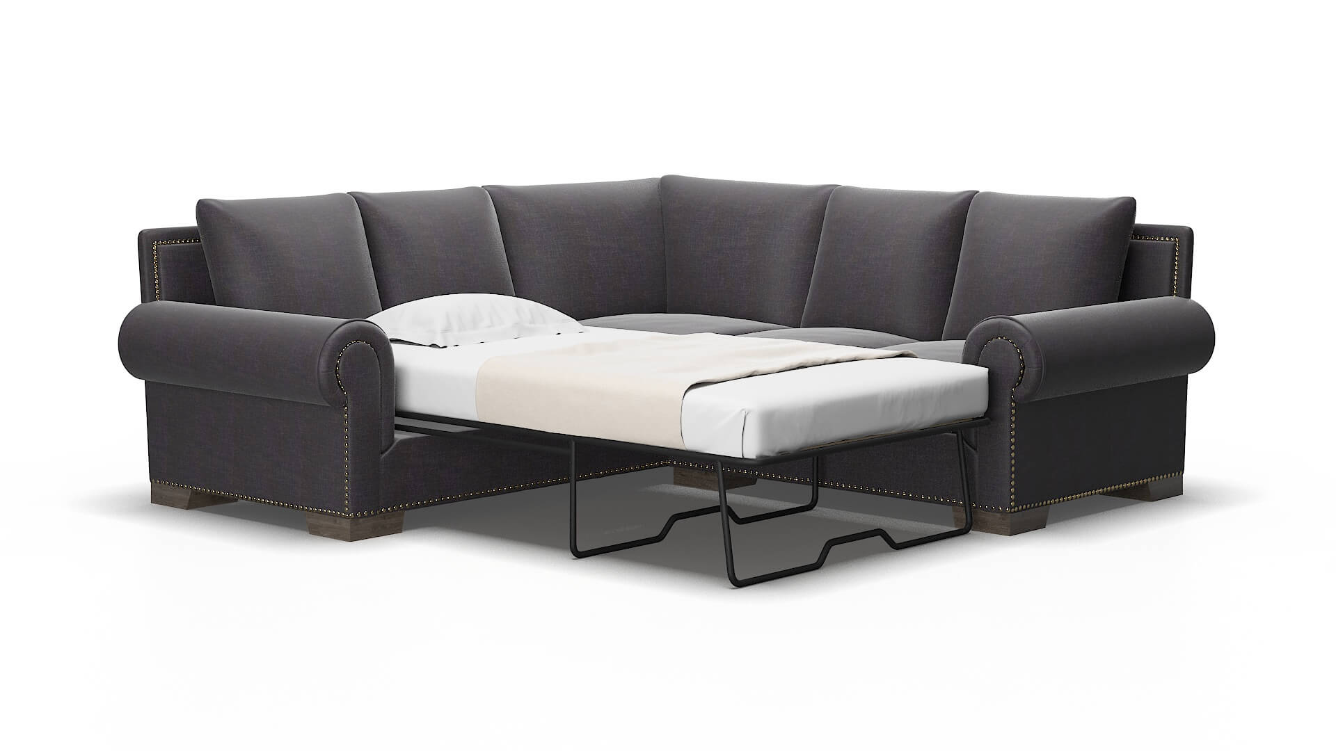 James Venus Onyx Sectional Sleeper Espresso legs 2