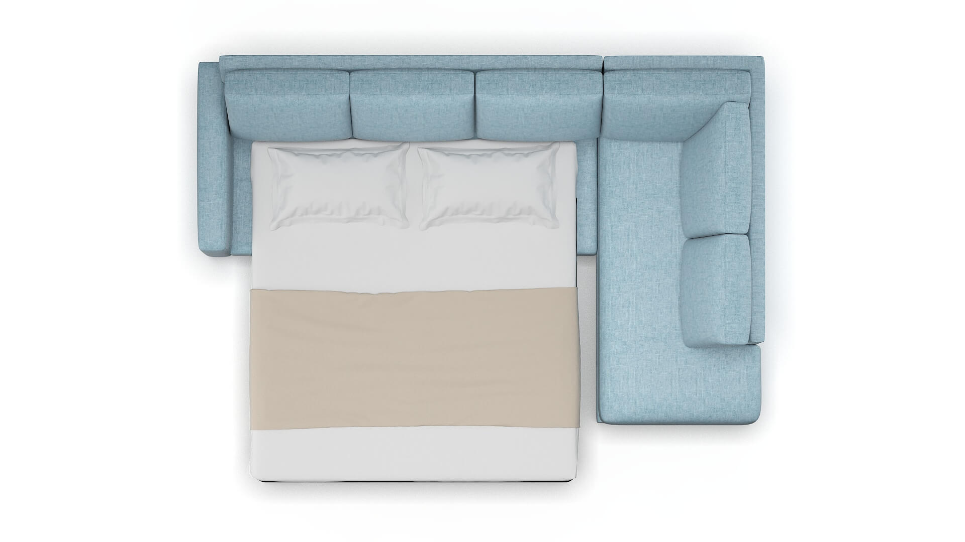 London Atlas Turquoise Panel Sleeper Espresso legs 3