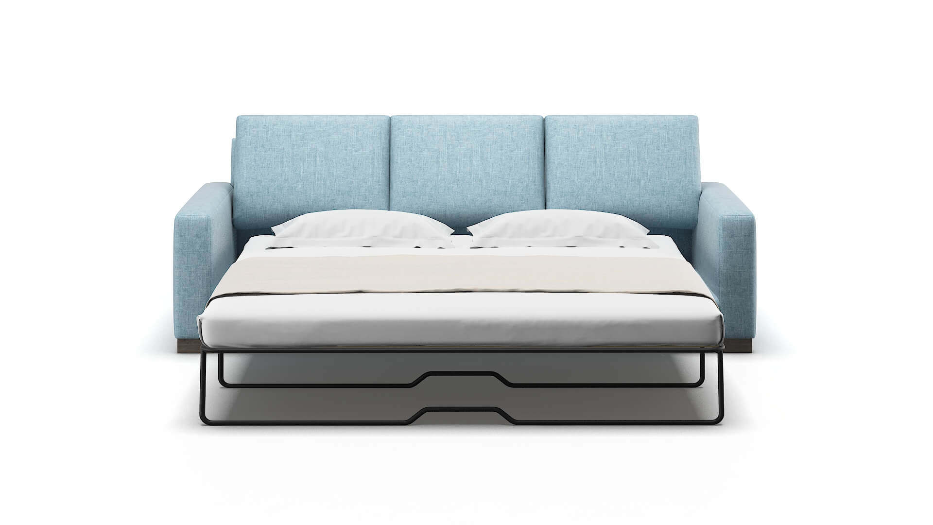 London Atlas Turquoise Sofa Sleeper Espresso legs 1