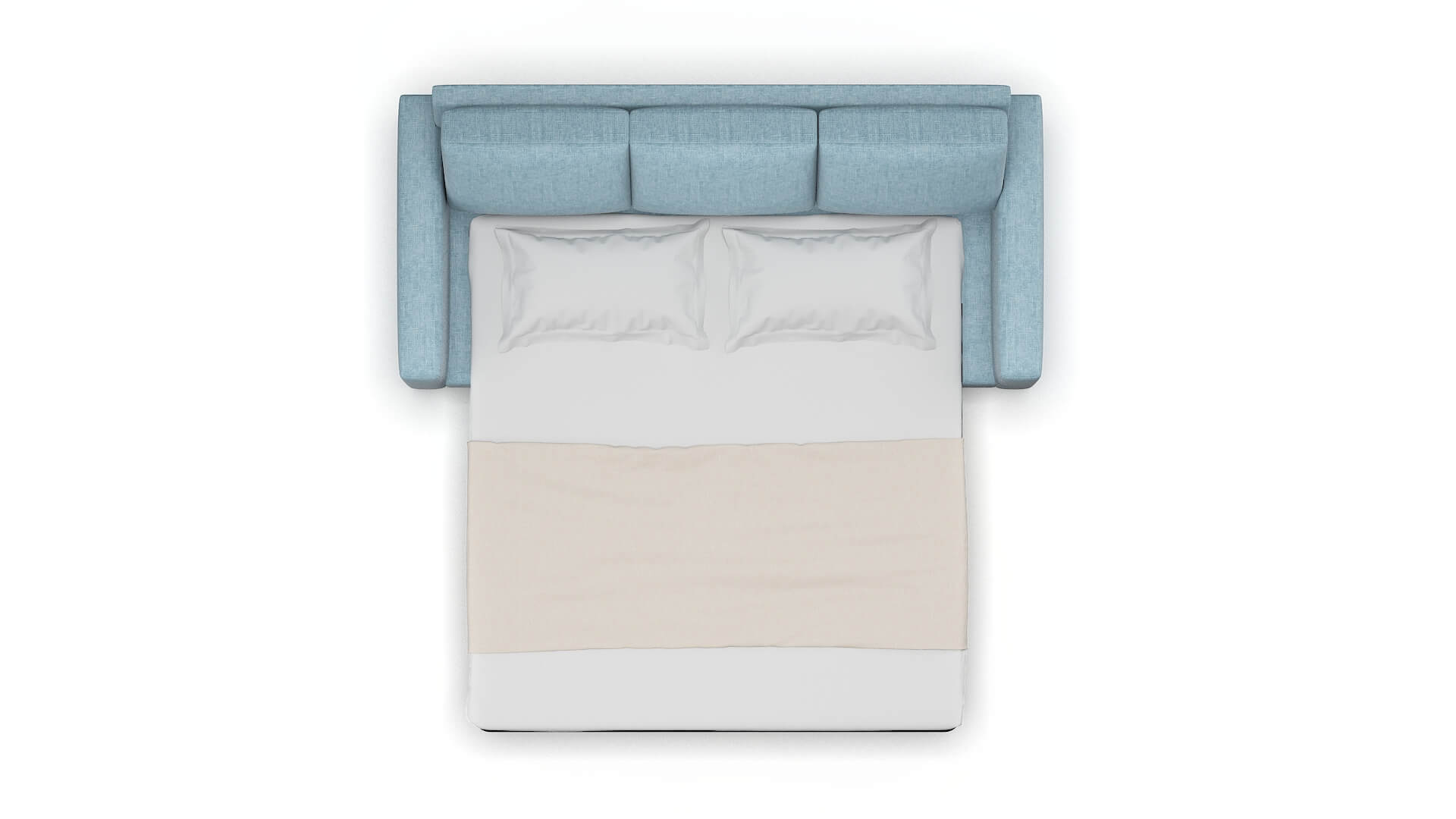 London Atlas Turquoise Sofa Sleeper Espresso legs 3