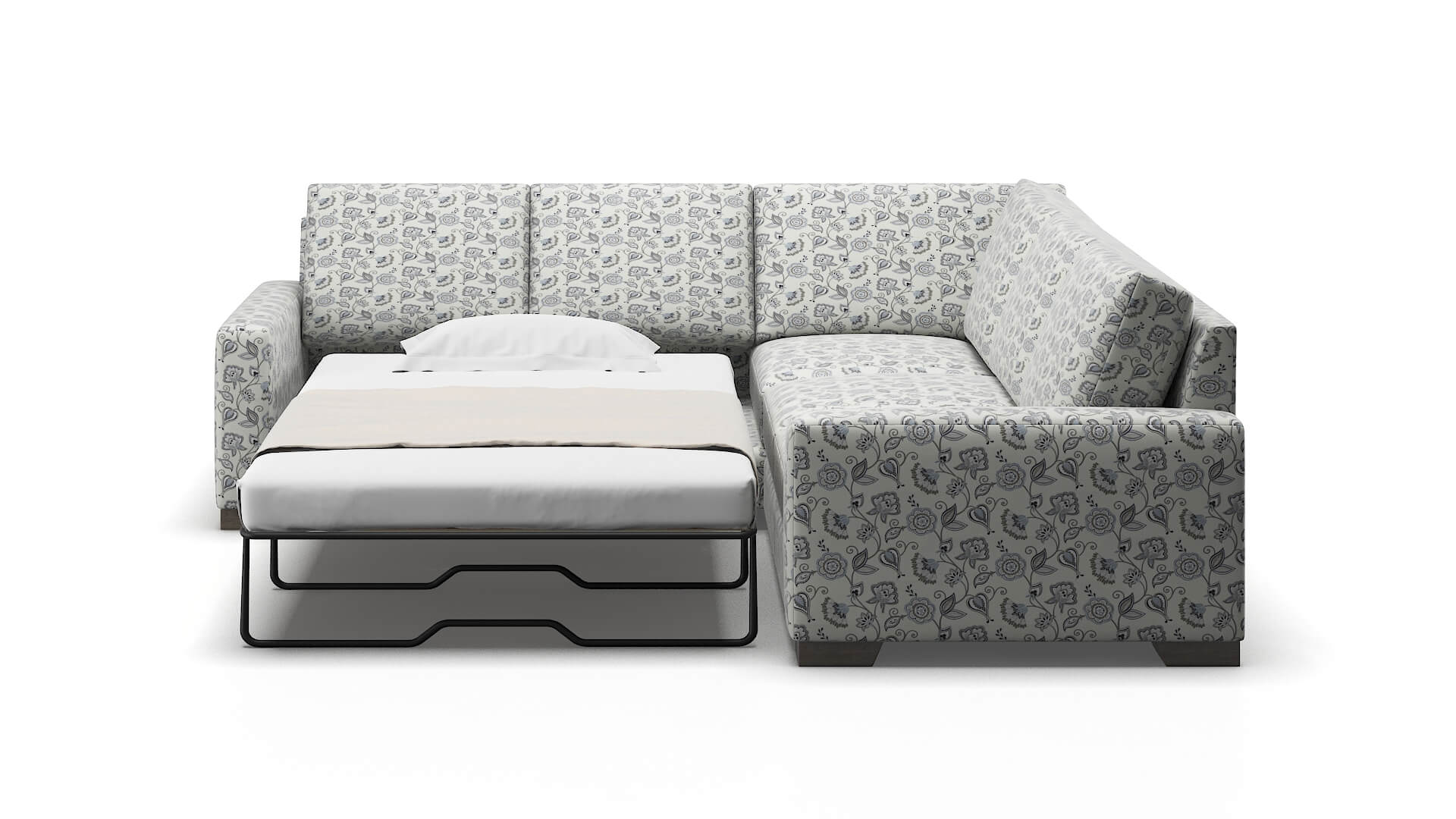 London Avignon Sky Sectional Sleeper Espresso legs 1