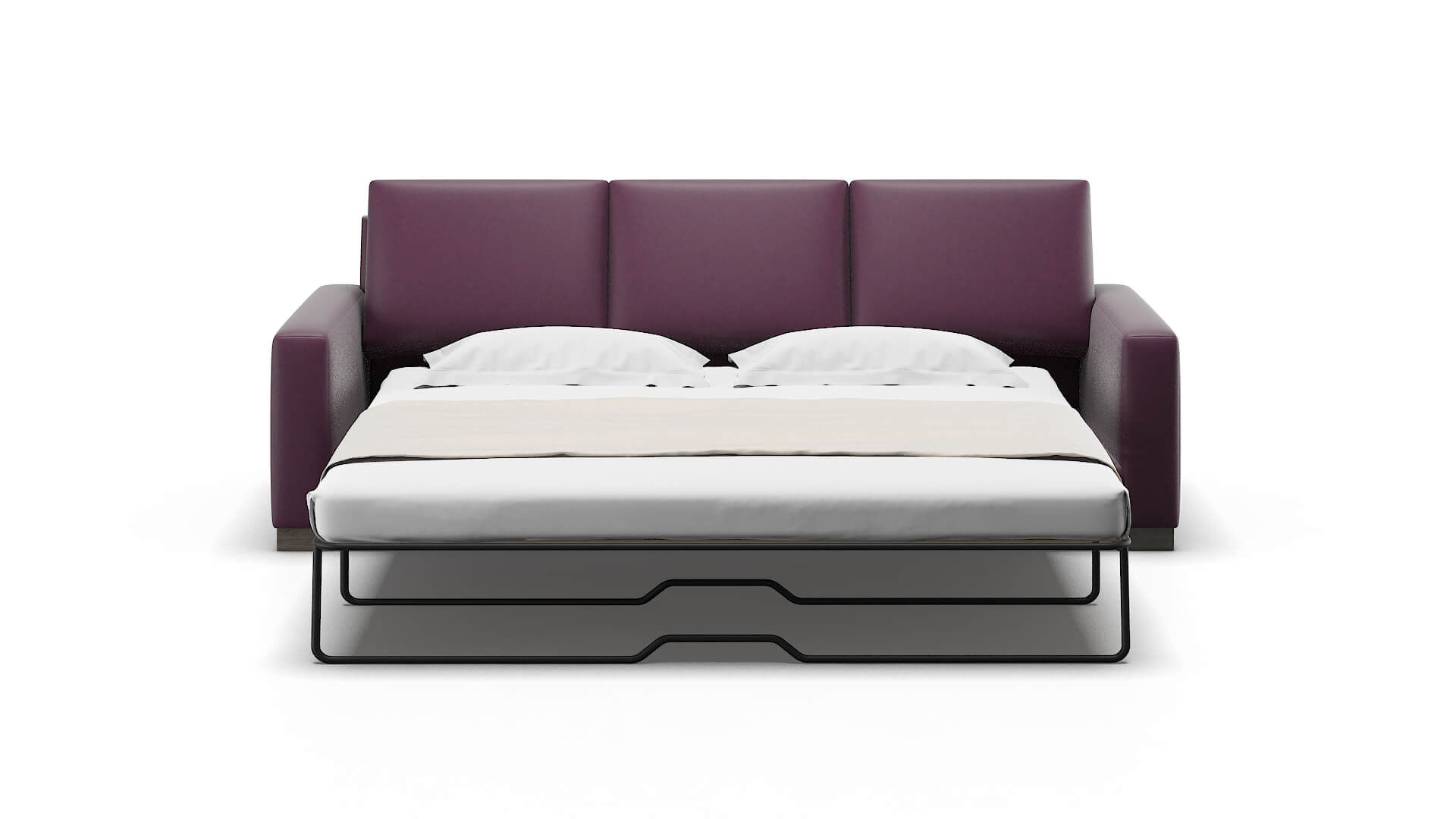 London Bella Aubergine Sofa Sleeper Espresso legs 1