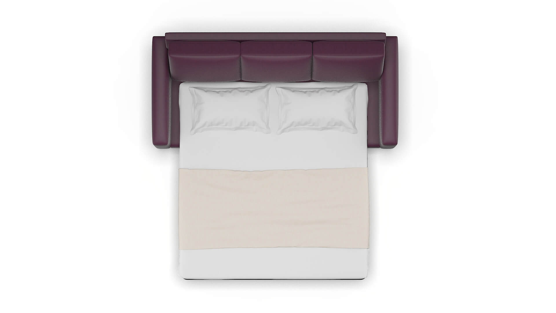 London Bella Aubergine Sofa Sleeper Espresso legs 3