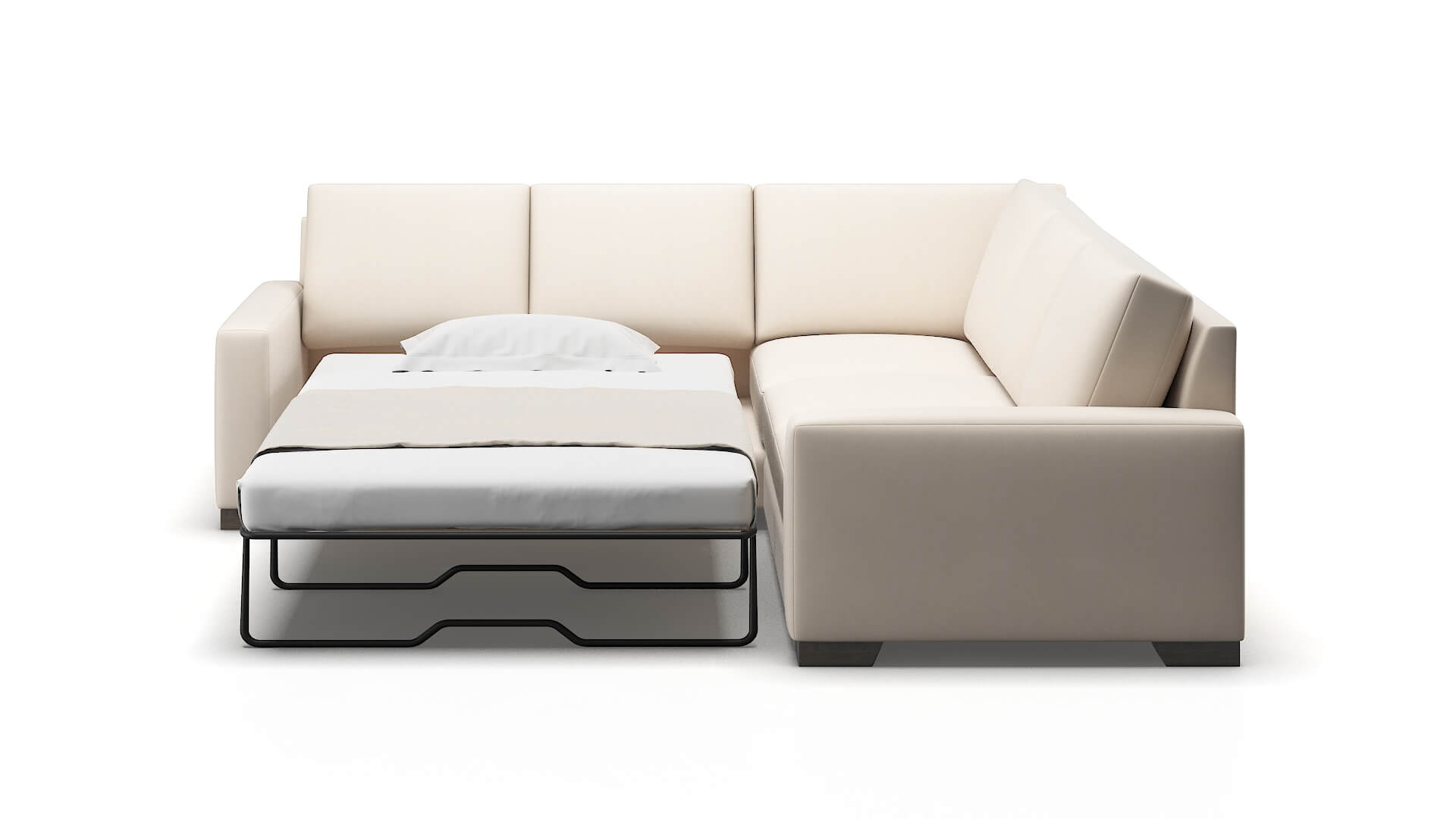 London Bella Buckwheat Sectional Sleeper Espresso legs 1