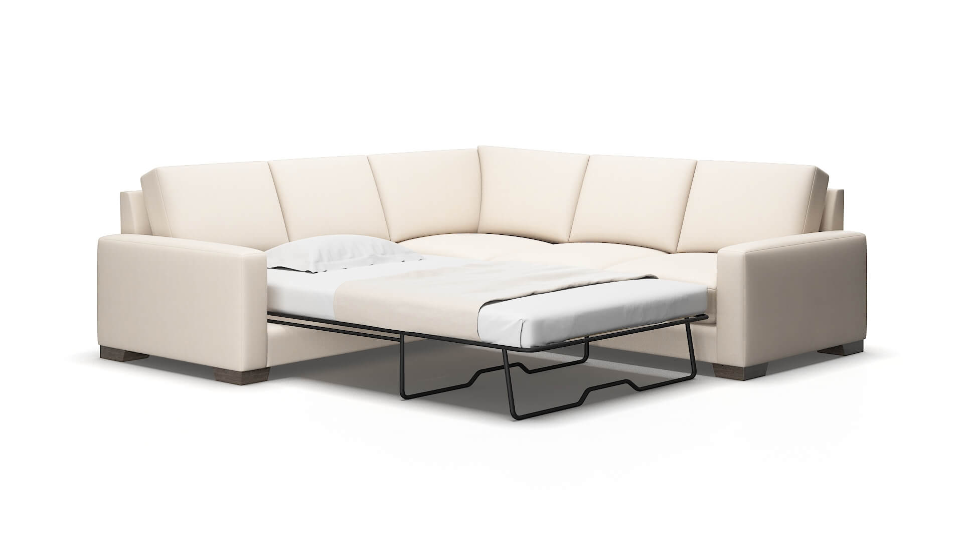 London Bella buckwheat Sectional sleeper Espresso Legs  2