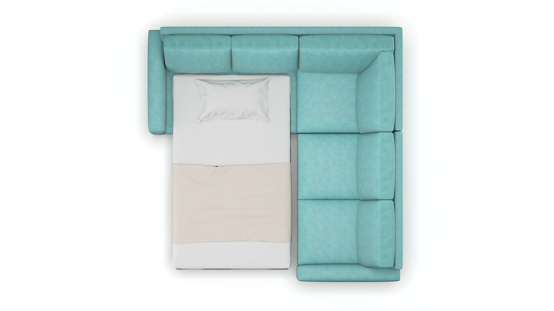 London Bella Caribbean Sectional Sleeper Espresso legs 3