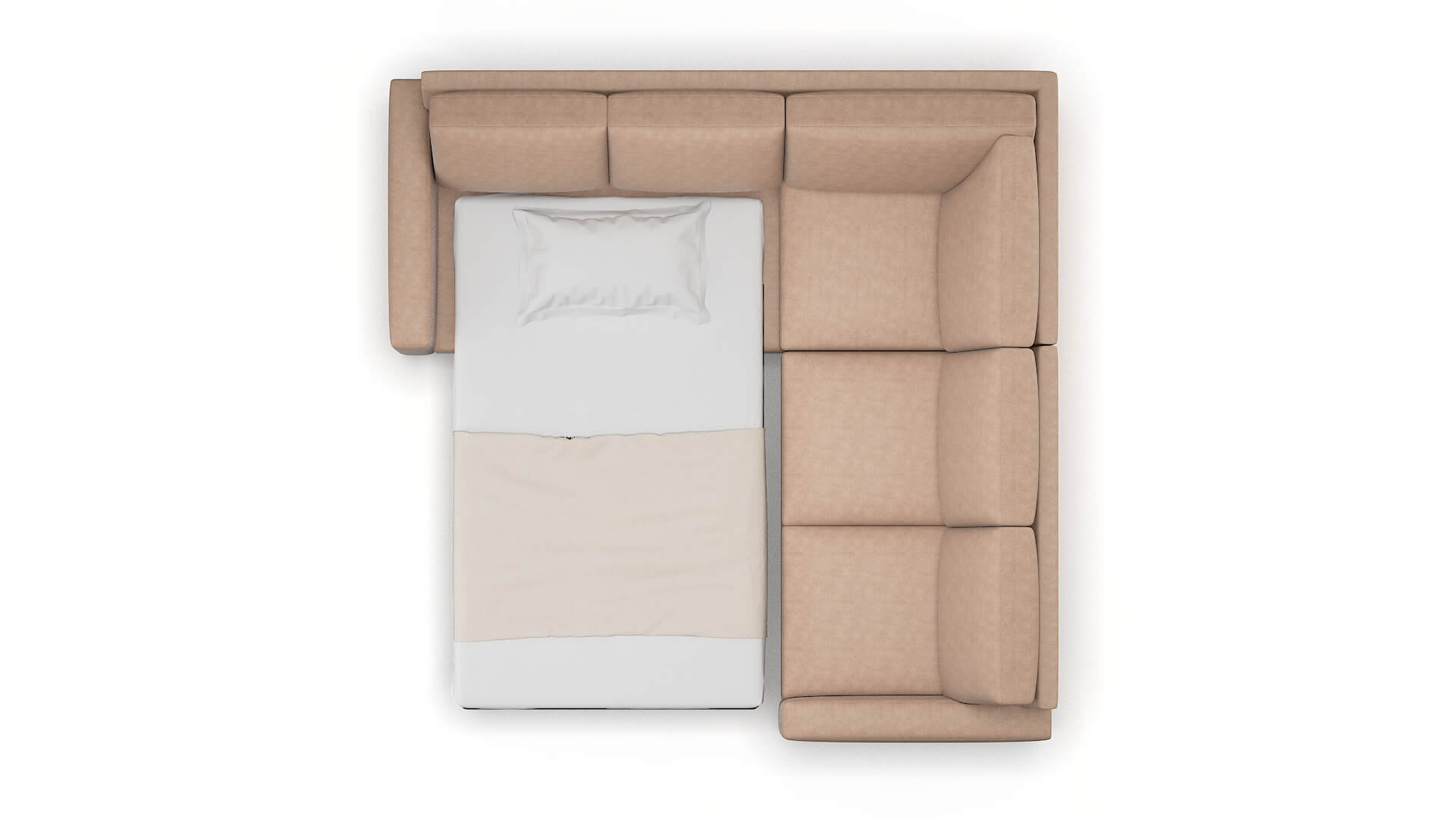 London Bella Cocoa Sectional Sleeper Espresso legs 3