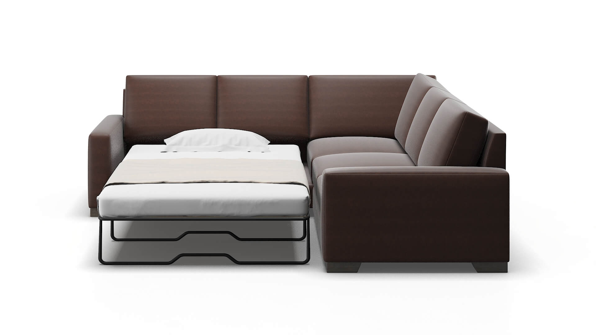 London Bella Espresso Sectional Sleeper Espresso legs 1
