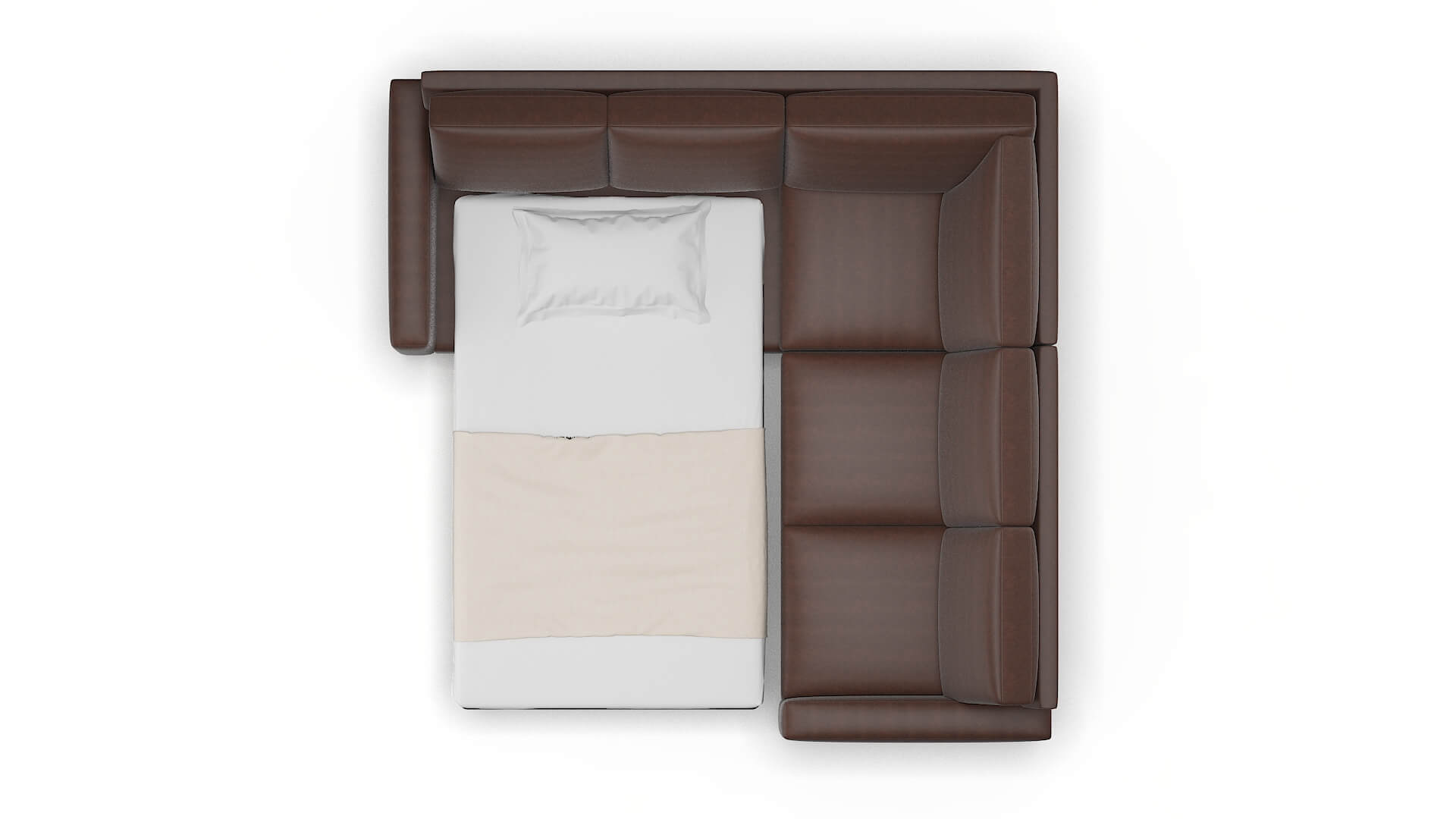 London Bella Espresso Sectional Sleeper Espresso legs 3