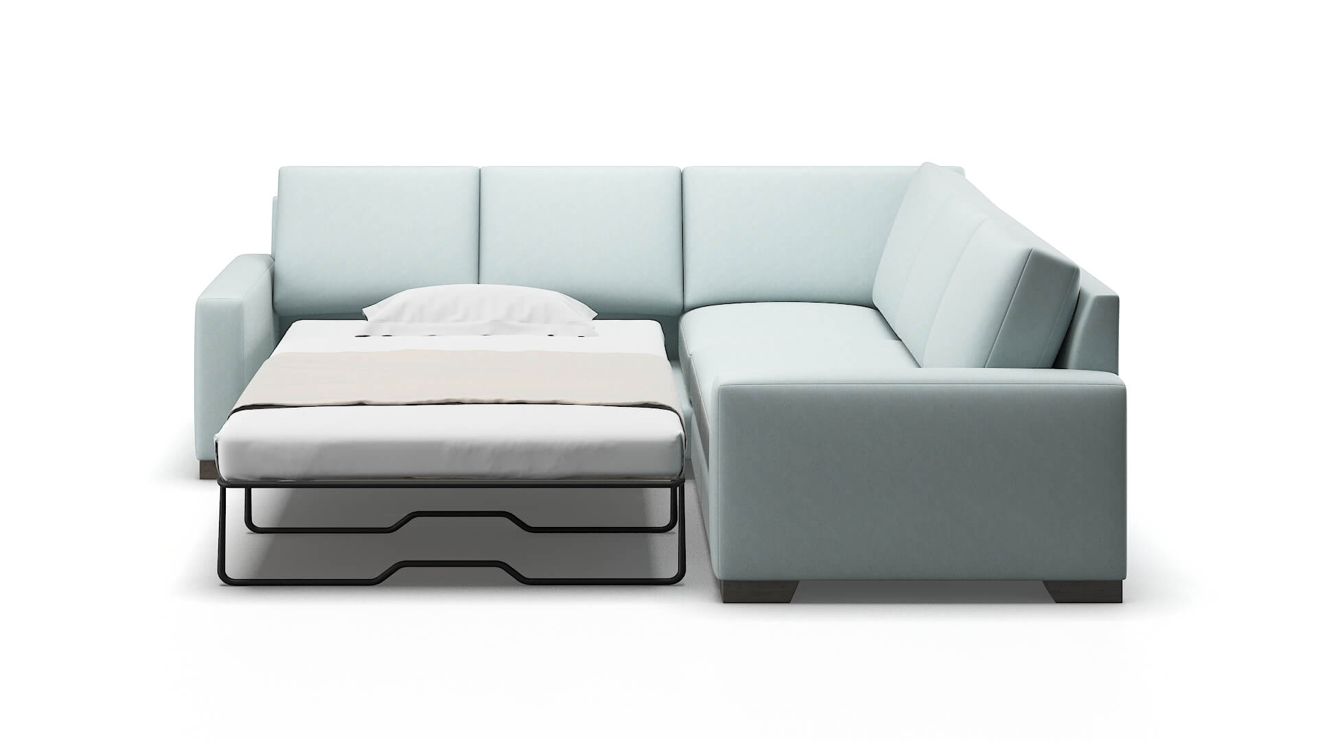 London Bella Skylight Sectional Sleeper Espresso legs 1