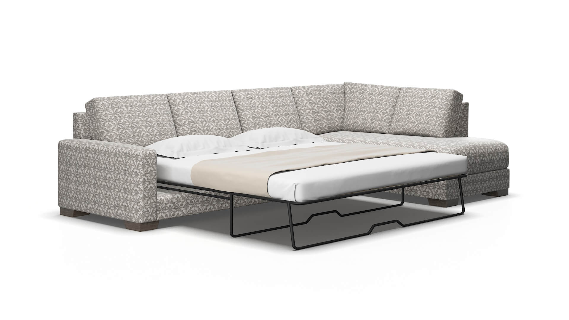 London Bergamo Dove Panel Sleeper Espresso legs 2