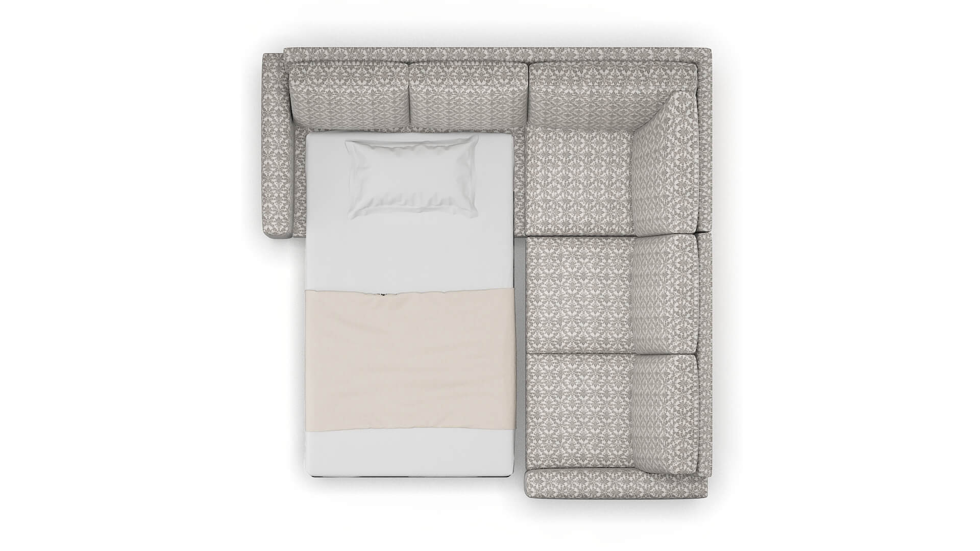 London Bergamo Dove Sectional Sleeper Espresso legs 3