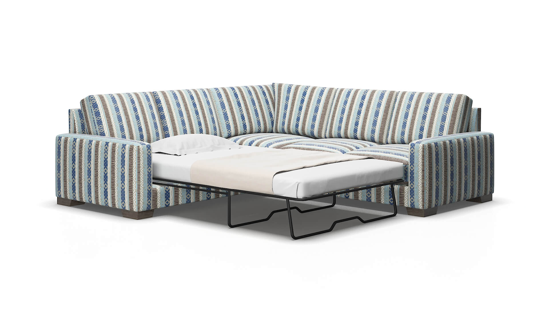 London Bodhi indigo Sectional sleeper Espresso Legs  2