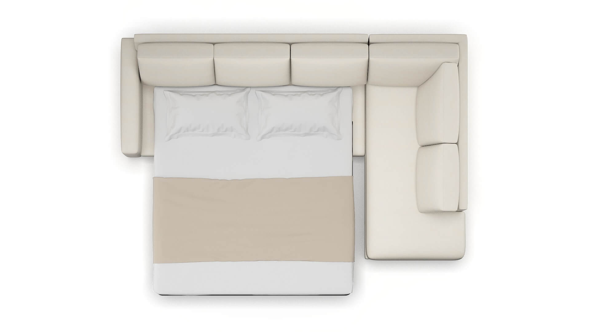 London Bungalow Ivory Panel Sleeper Espresso legs 3