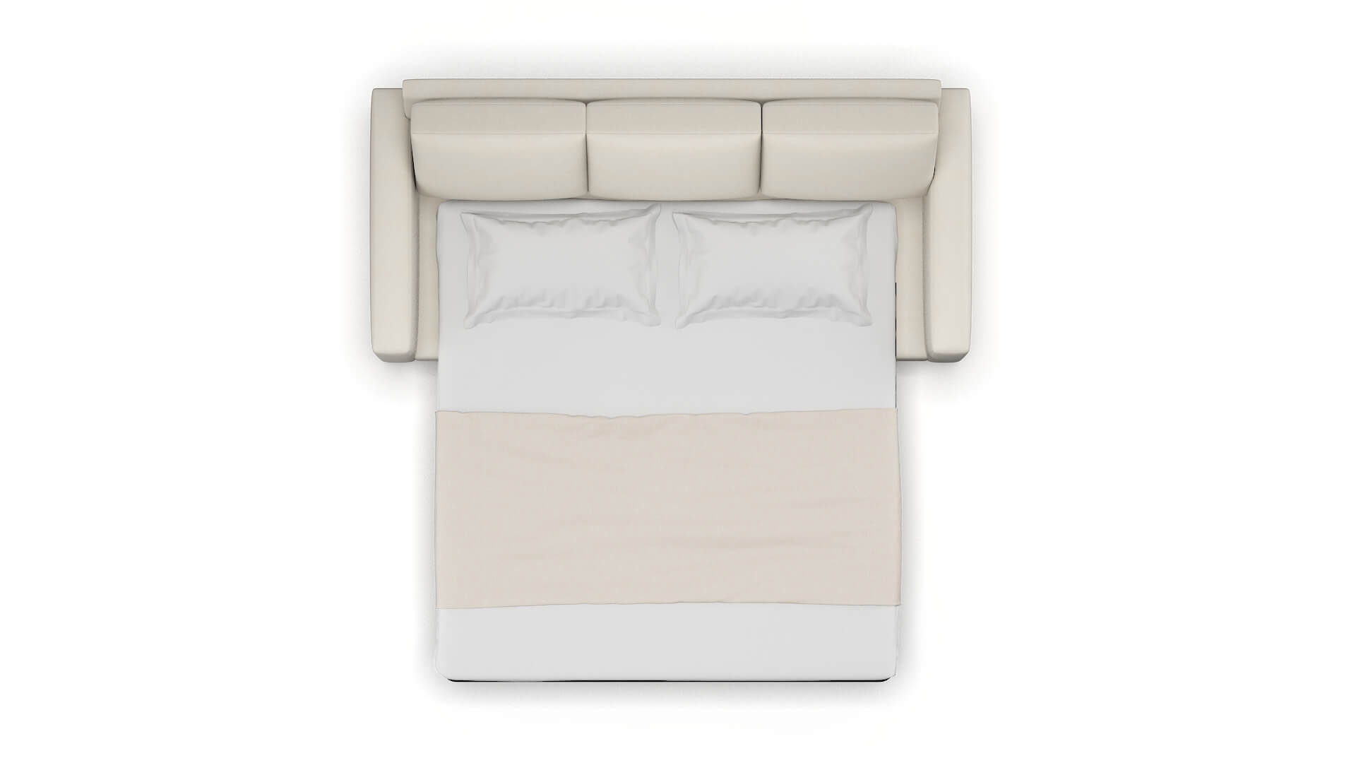 London Bungalow Ivory Sofa Sleeper Espresso legs 3