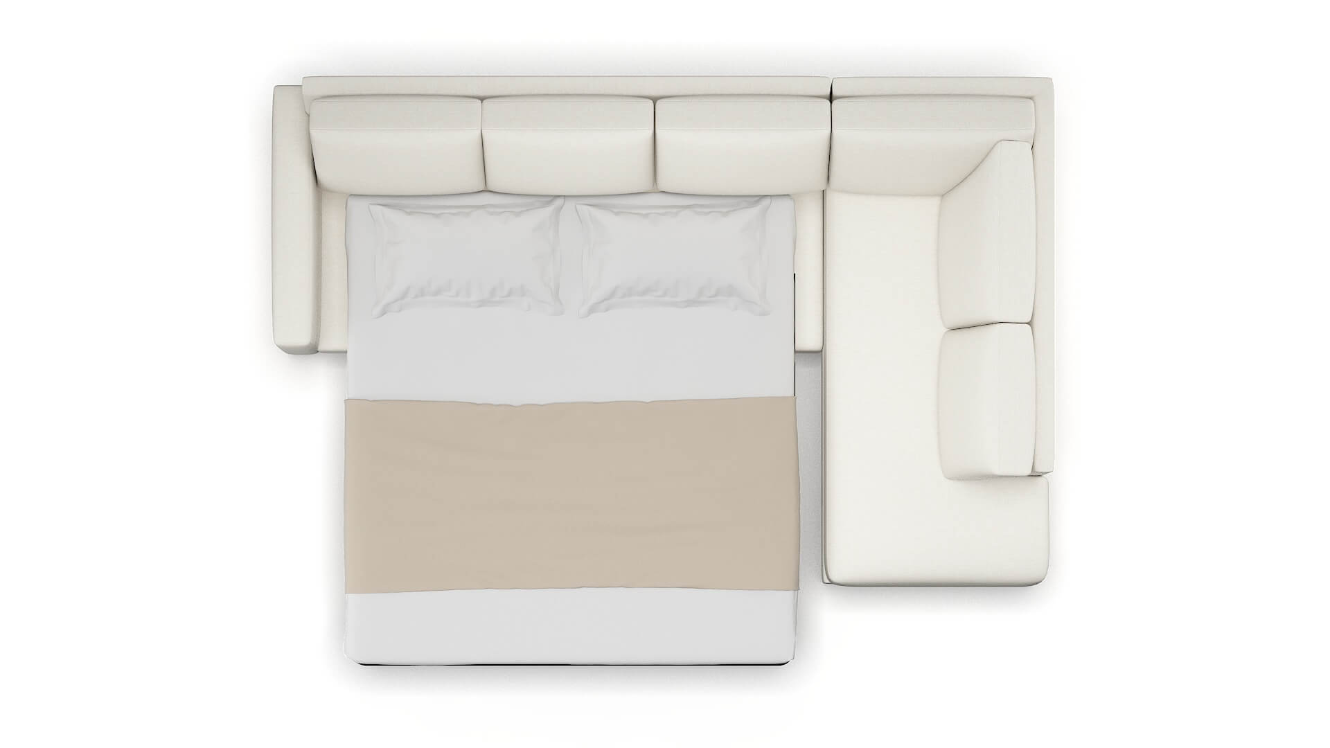 London Catalina Ivory Panel Sleeper Espresso legs 3