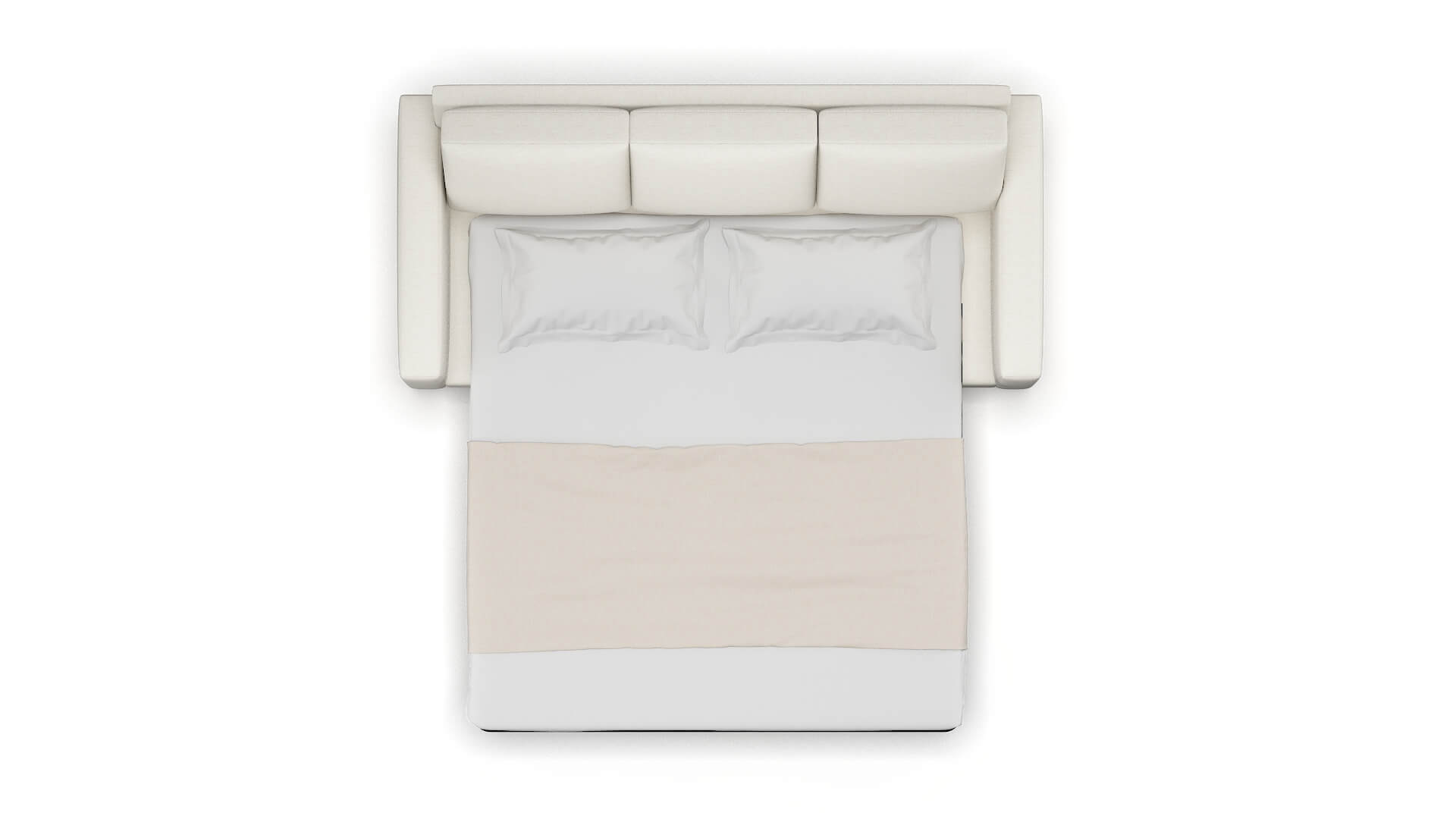 London Catalina Ivory Sofa Sleeper Espresso legs 3