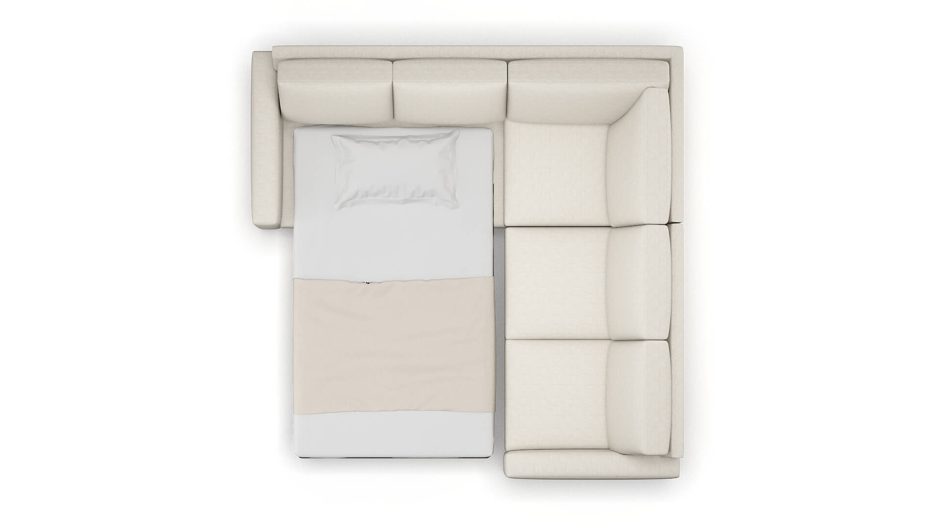 London Catalina Linen Sectional Sleeper Espresso legs 3