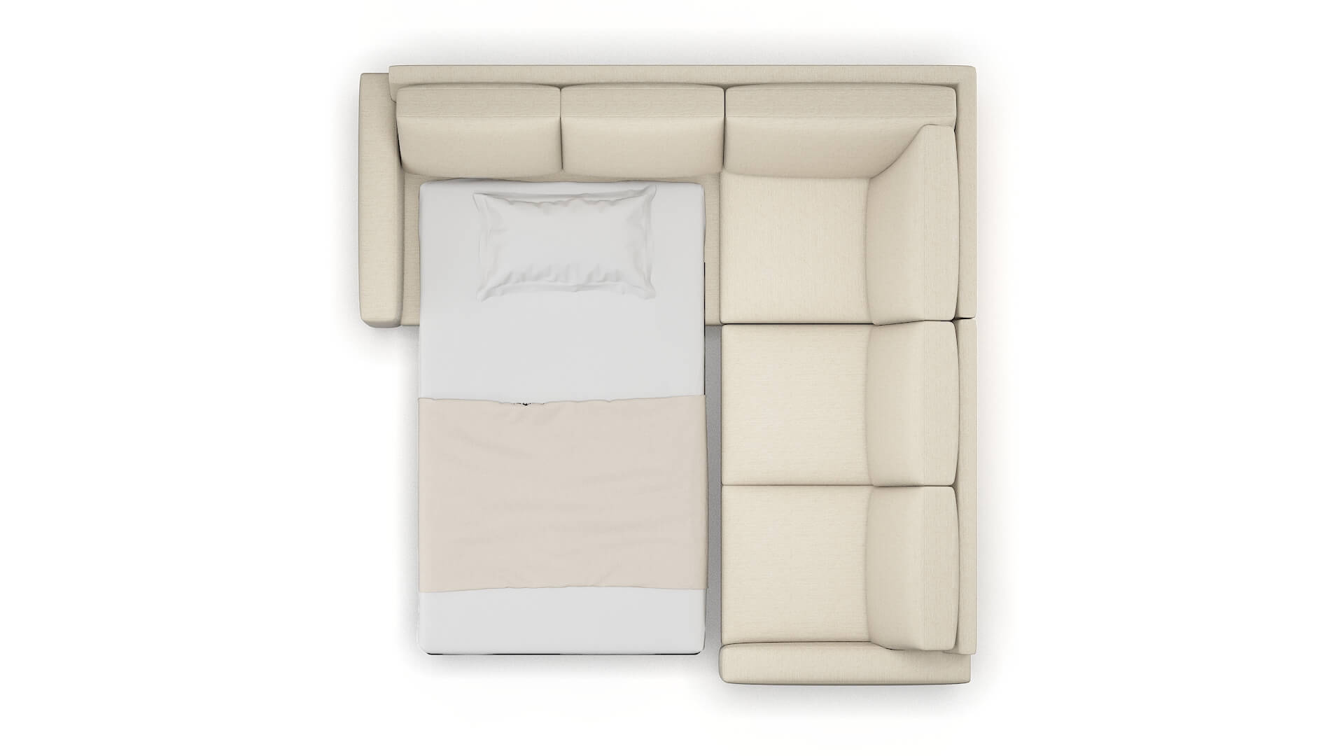 London Chance Sand Sectional Sleeper Espresso legs 3