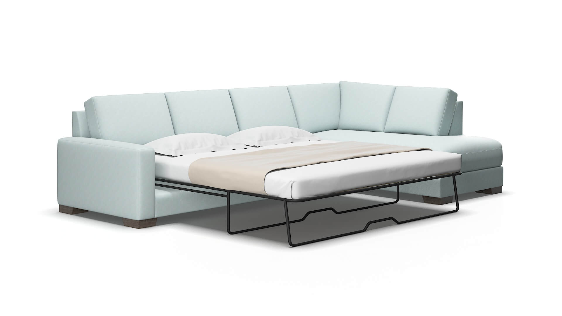 London Clyde cornflower Panel sleeper Espresso Legs  2