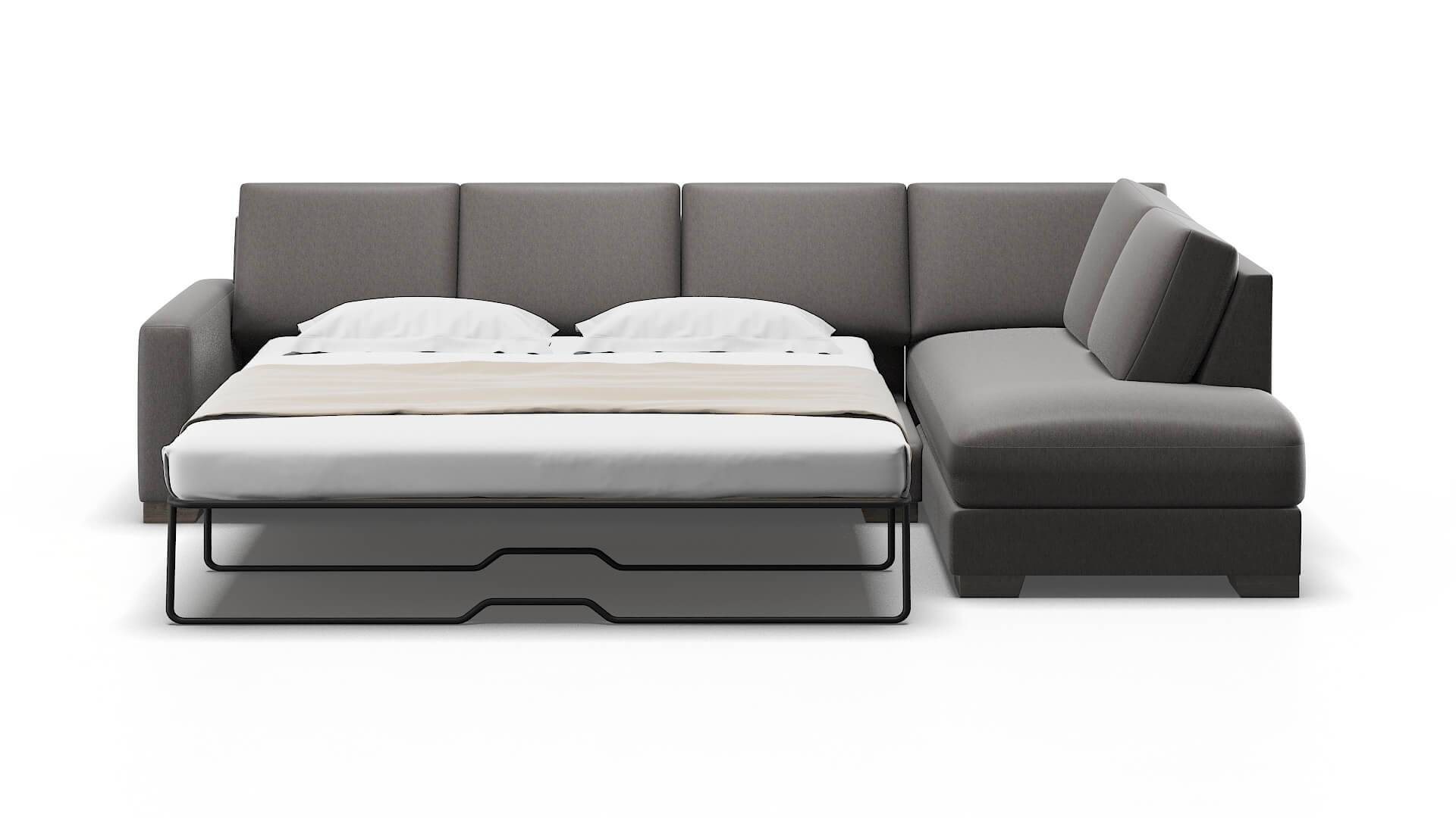 London Cosmo Charcoal Panel Sleeper Espresso legs 1